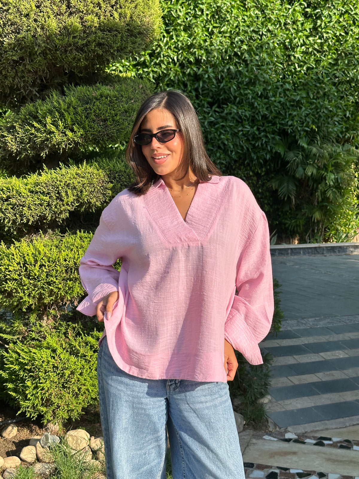 Linen vneck