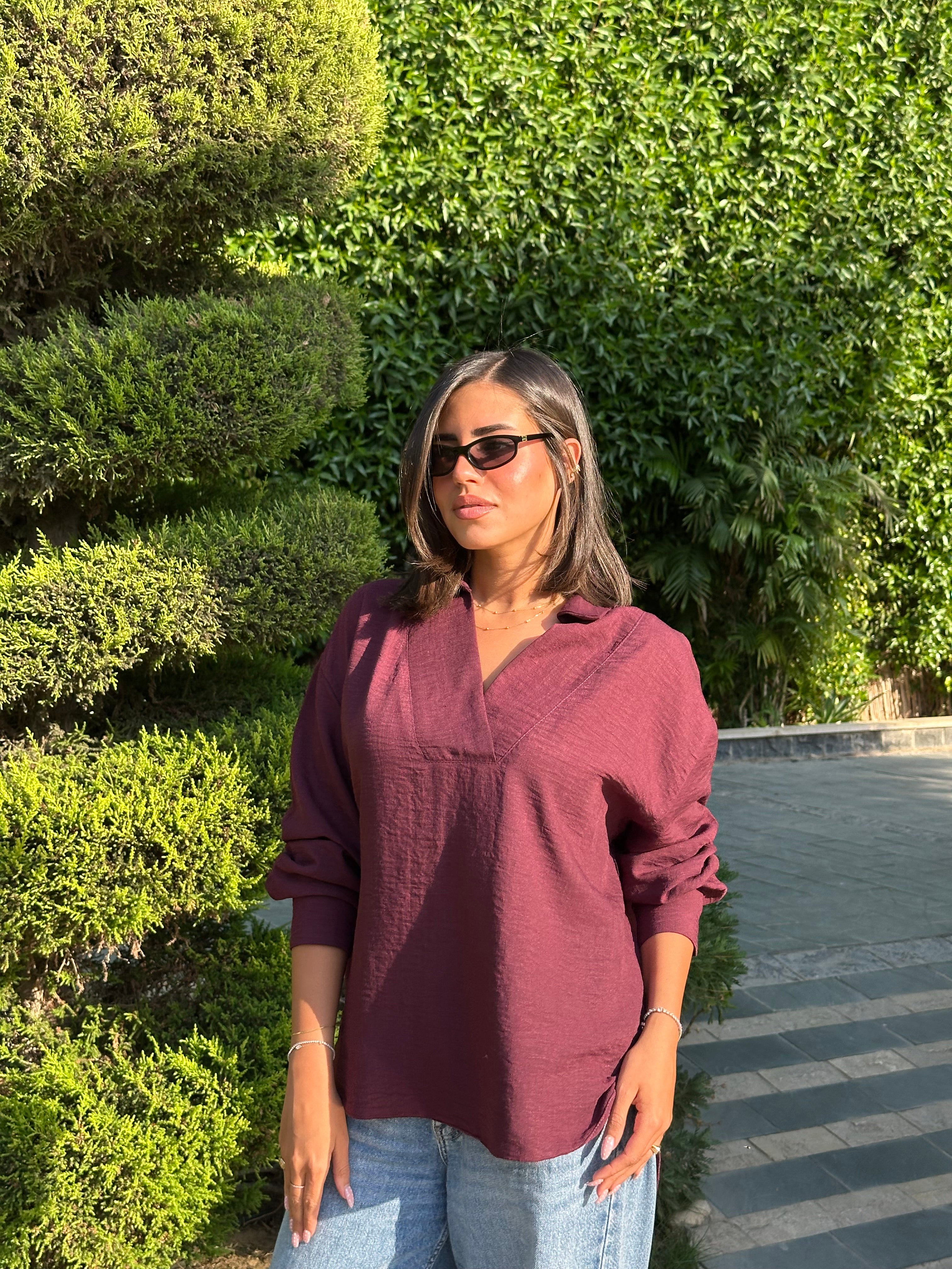 Linen vneck