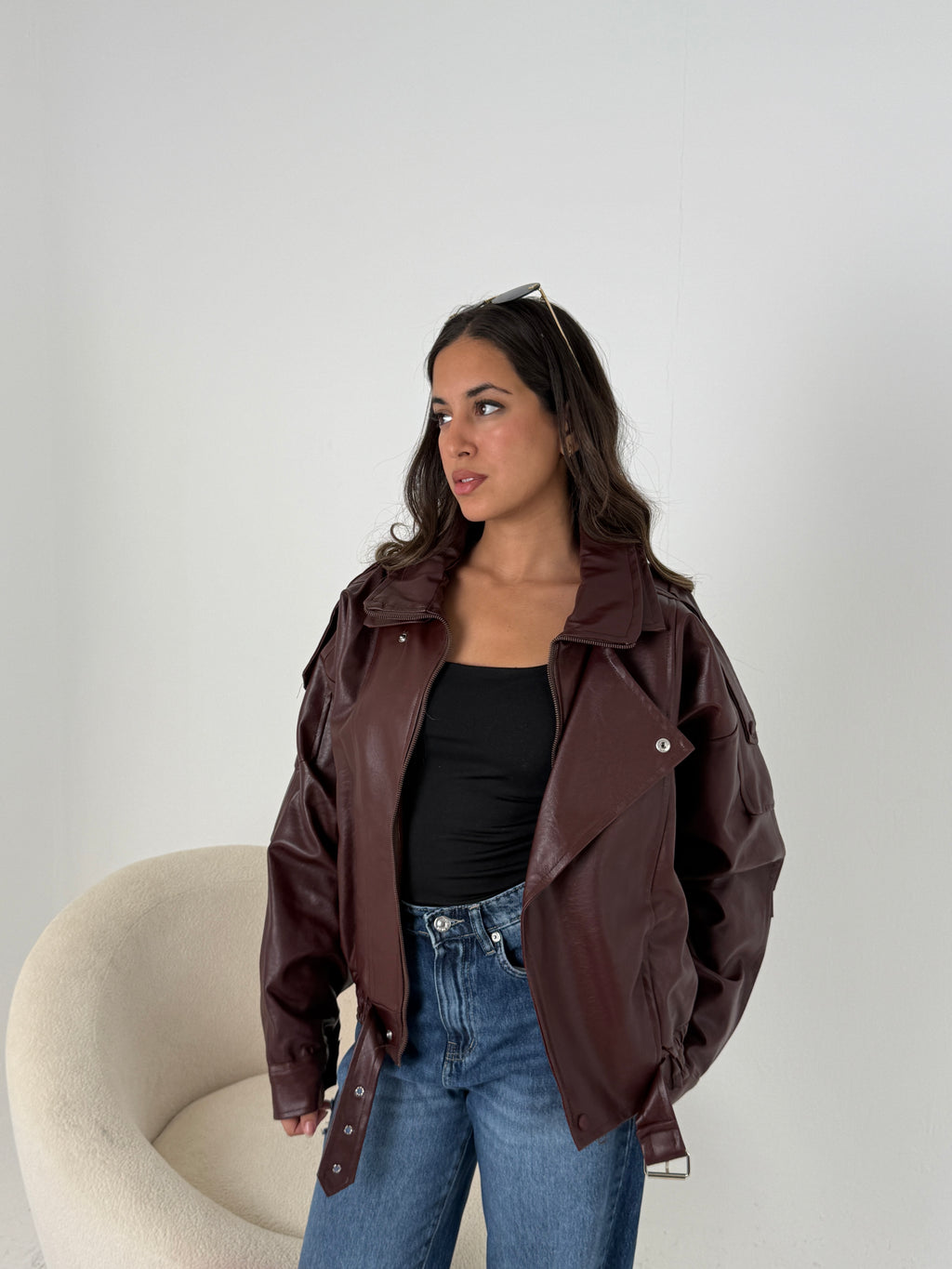 Oversized Leather Jacket