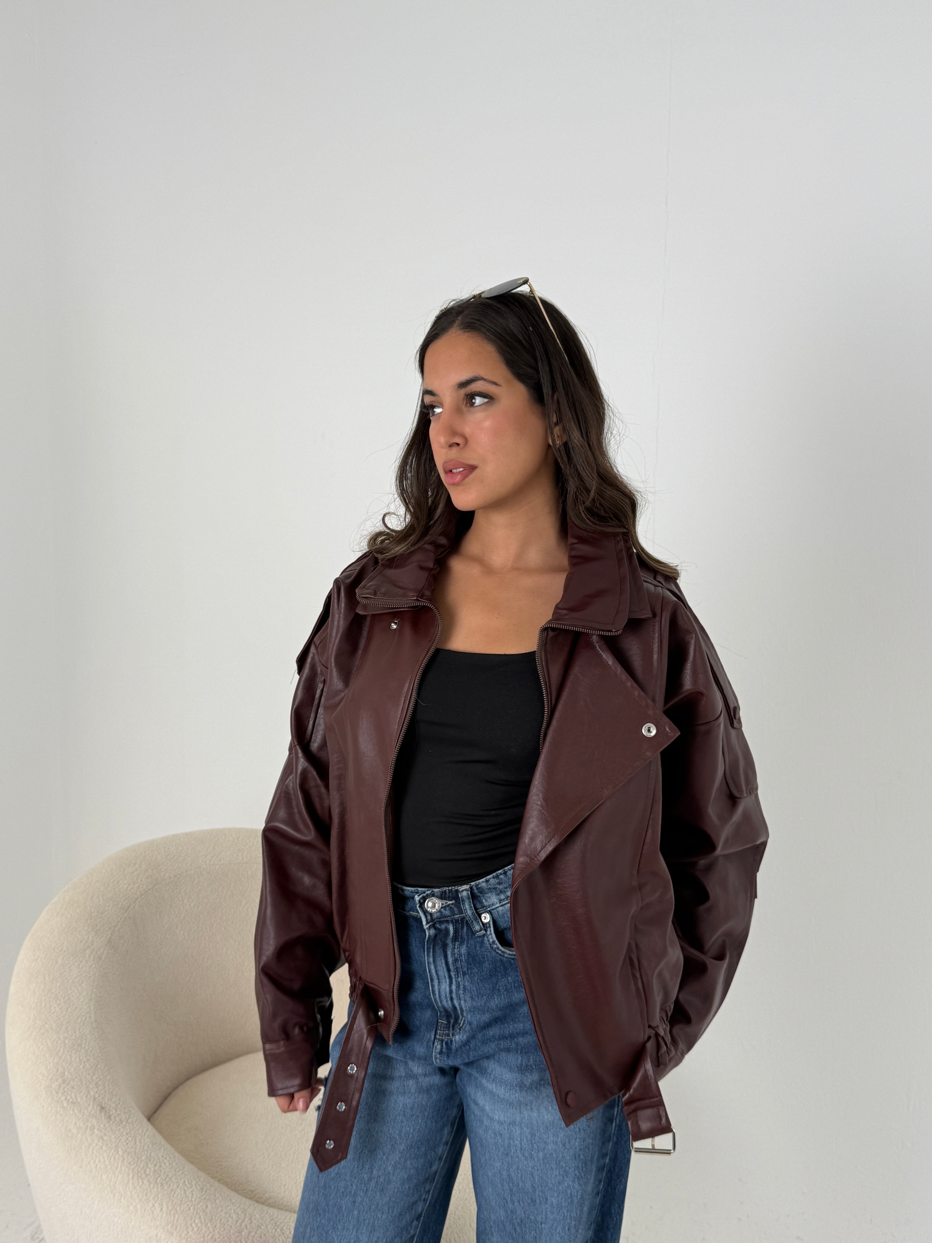 Oversized Leather Jacket