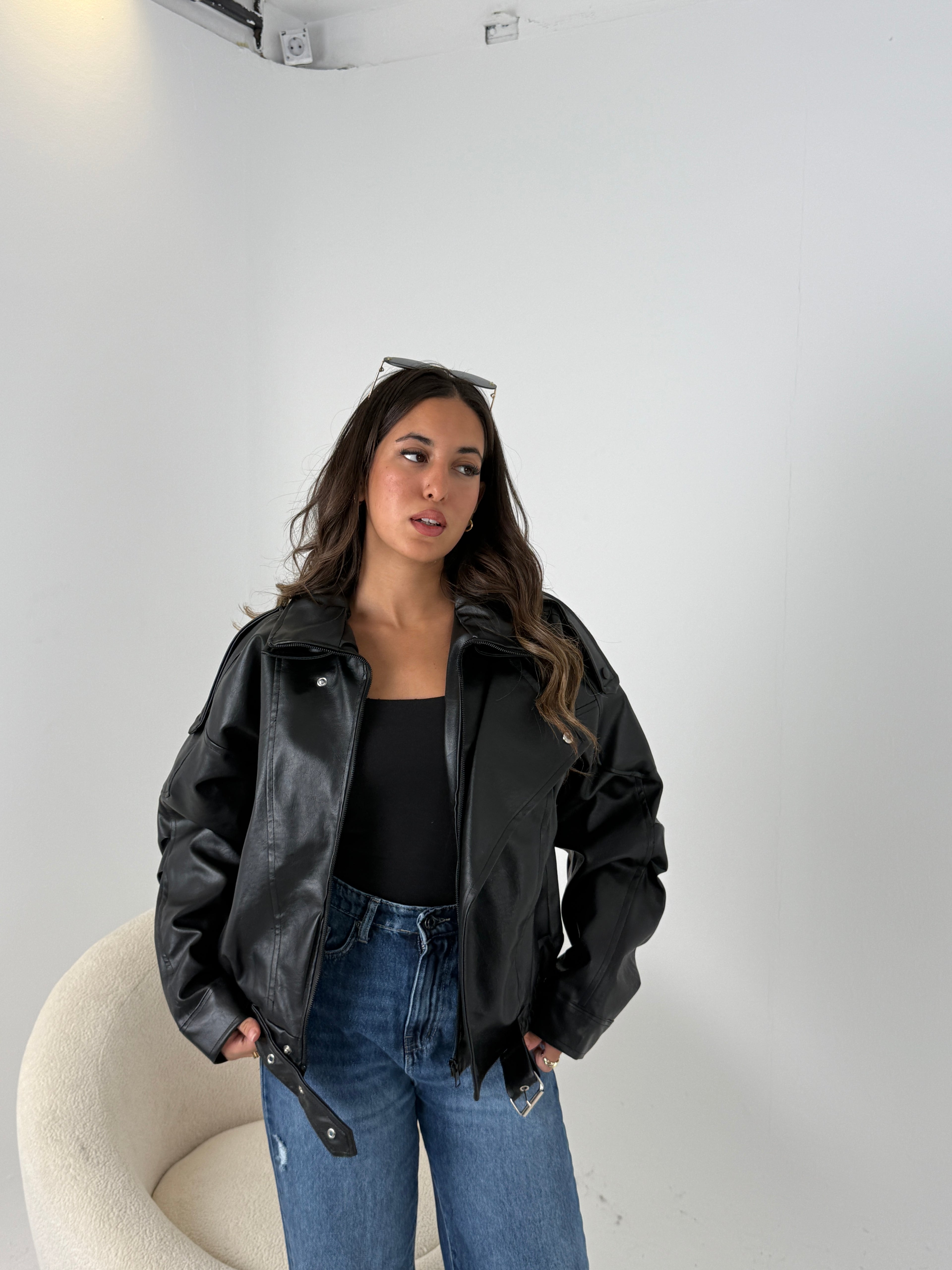 Oversized Leather Jacket