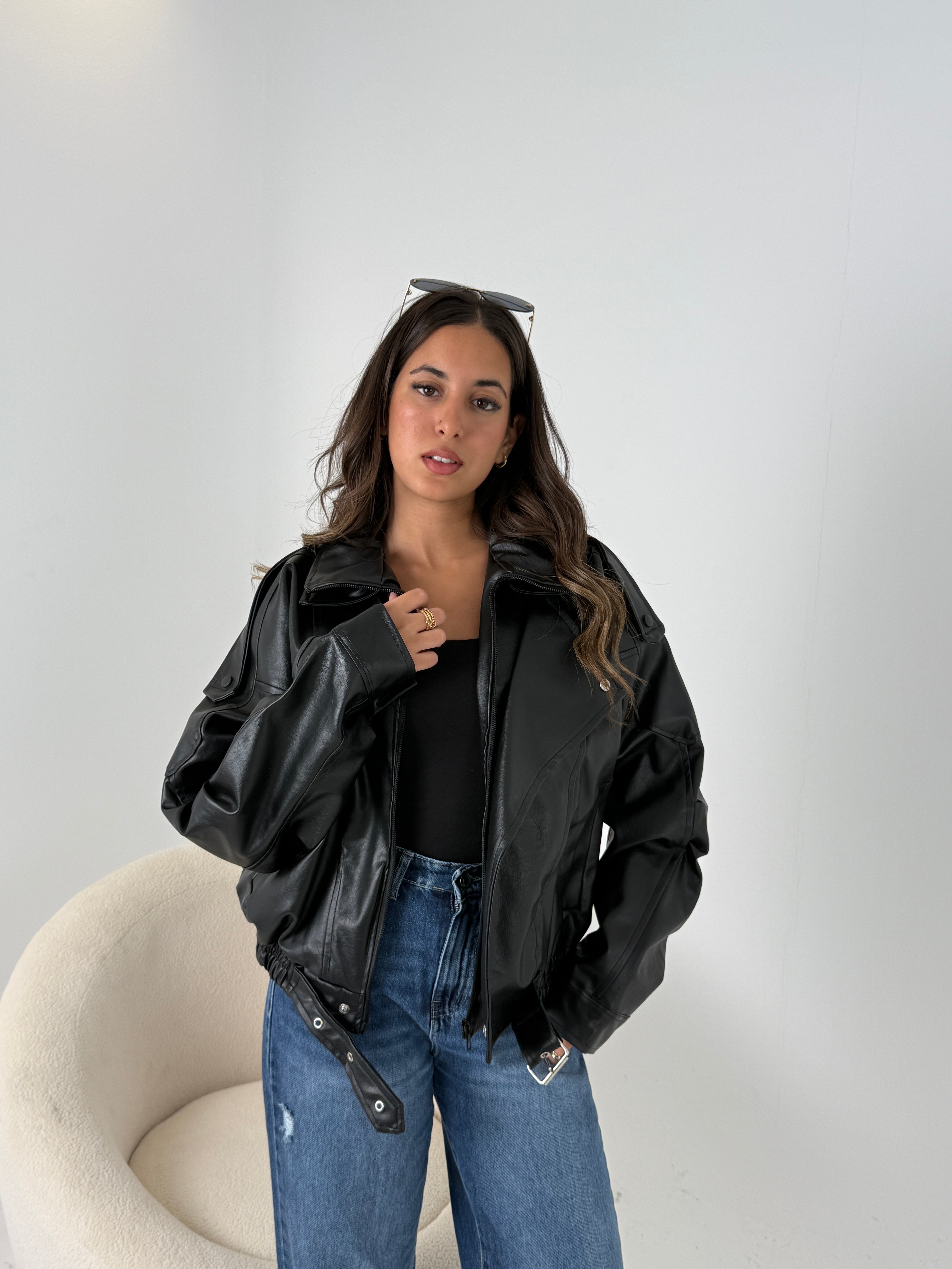 Oversized Leather Jacket