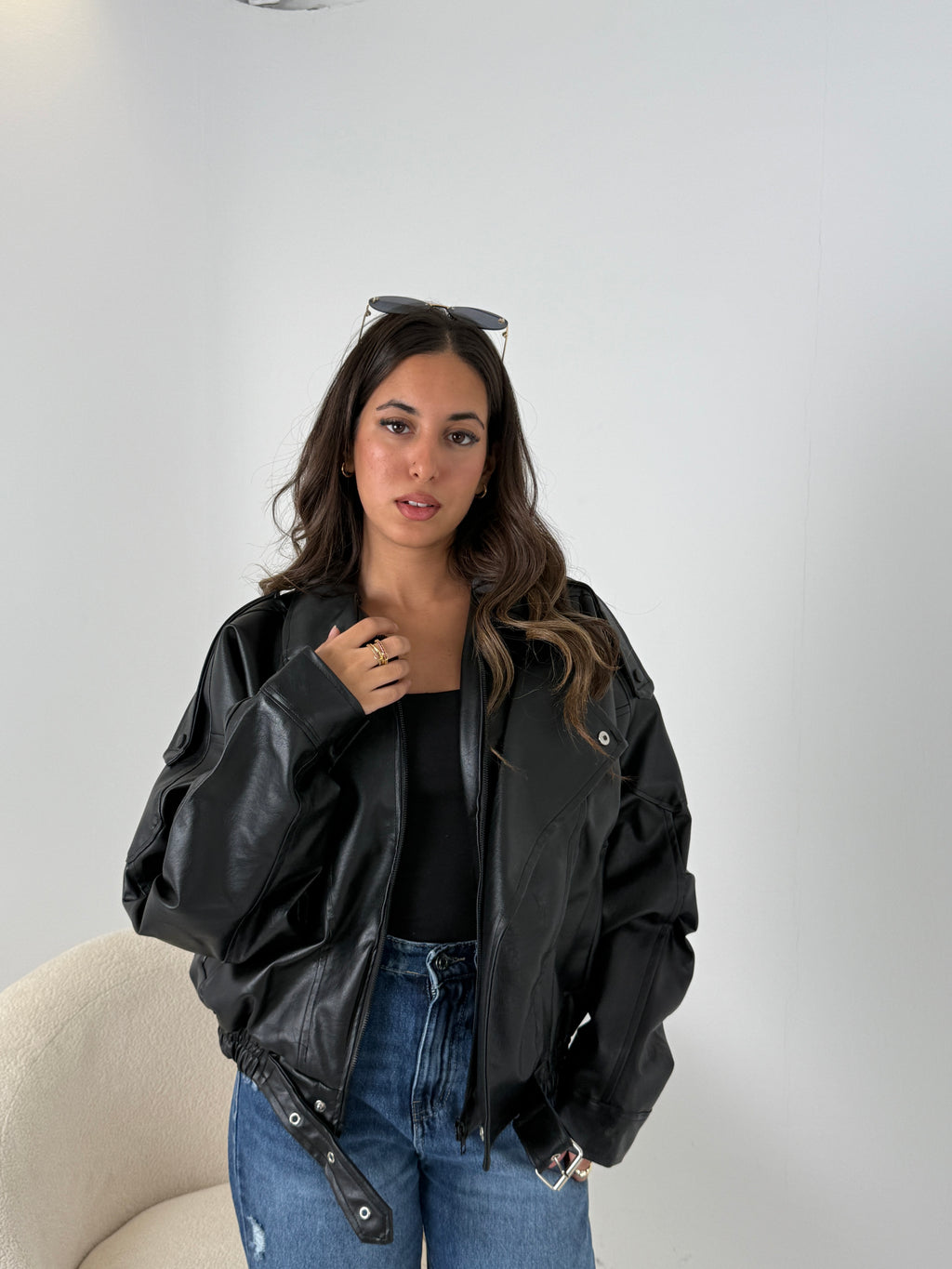 Oversized Leather Jacket