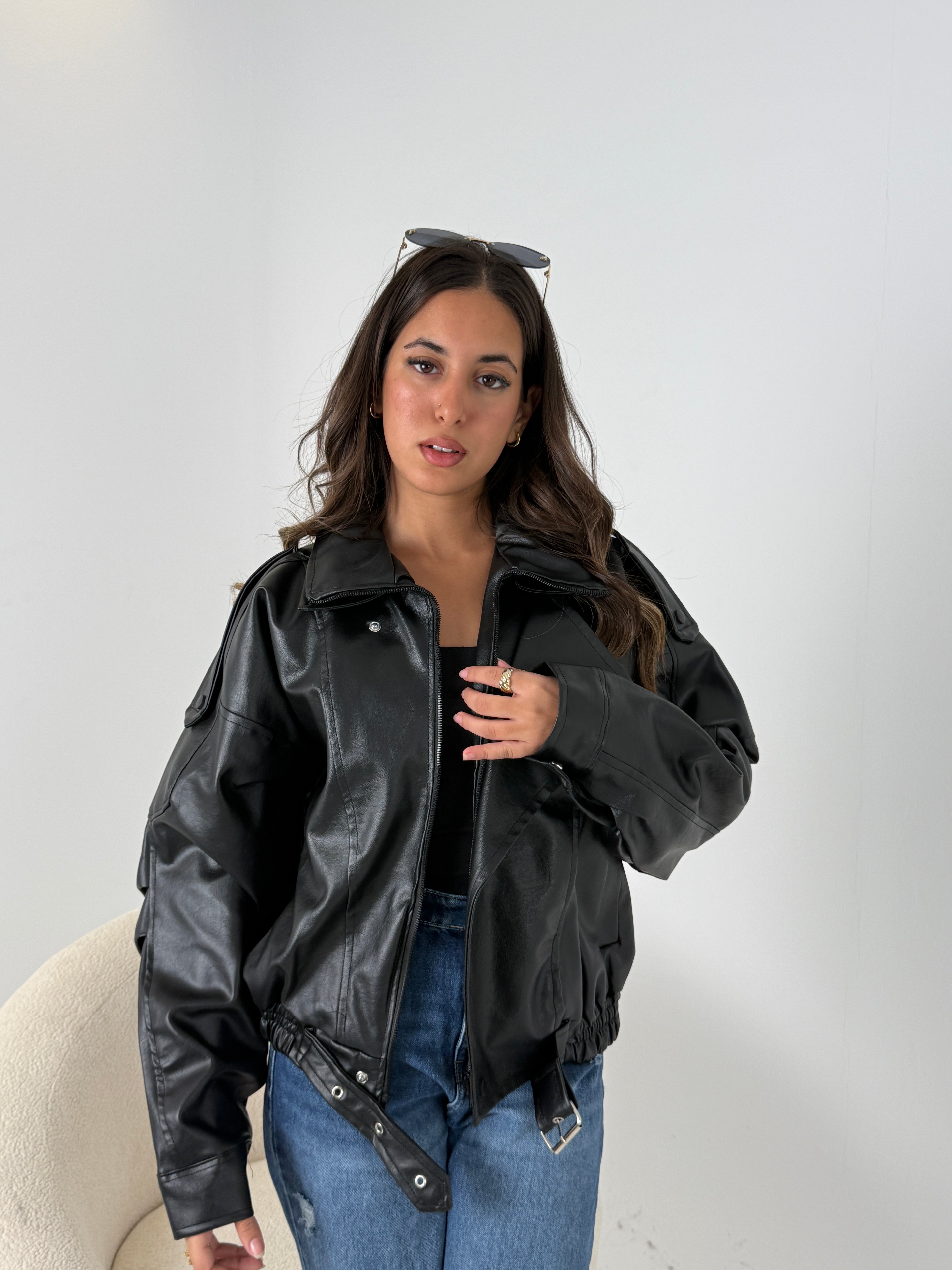 Oversized Leather Jacket