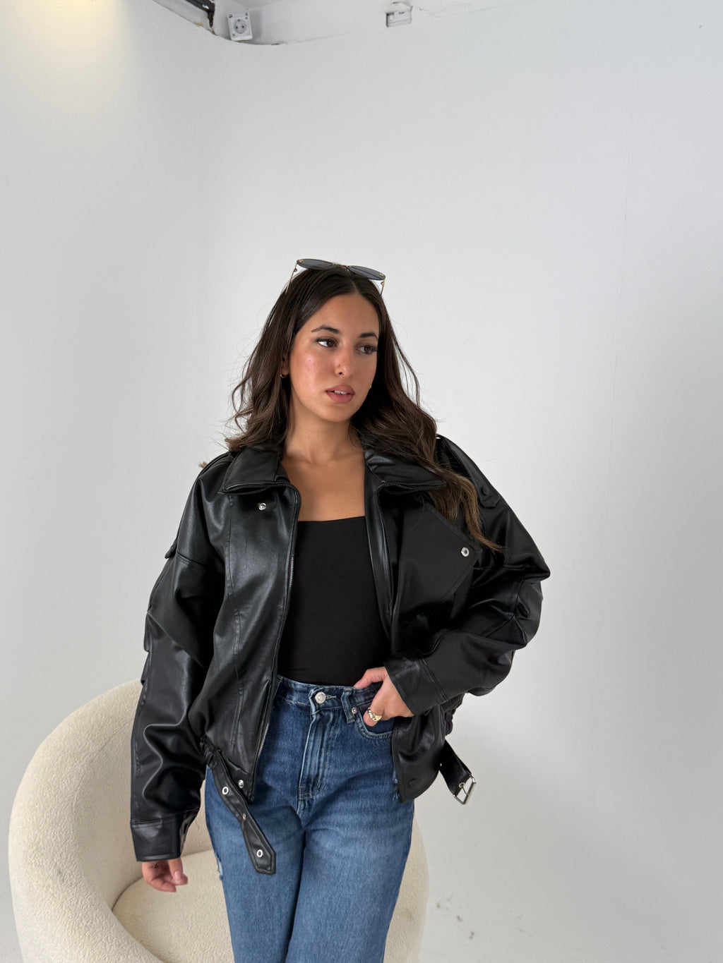 Oversized Leather Jacket