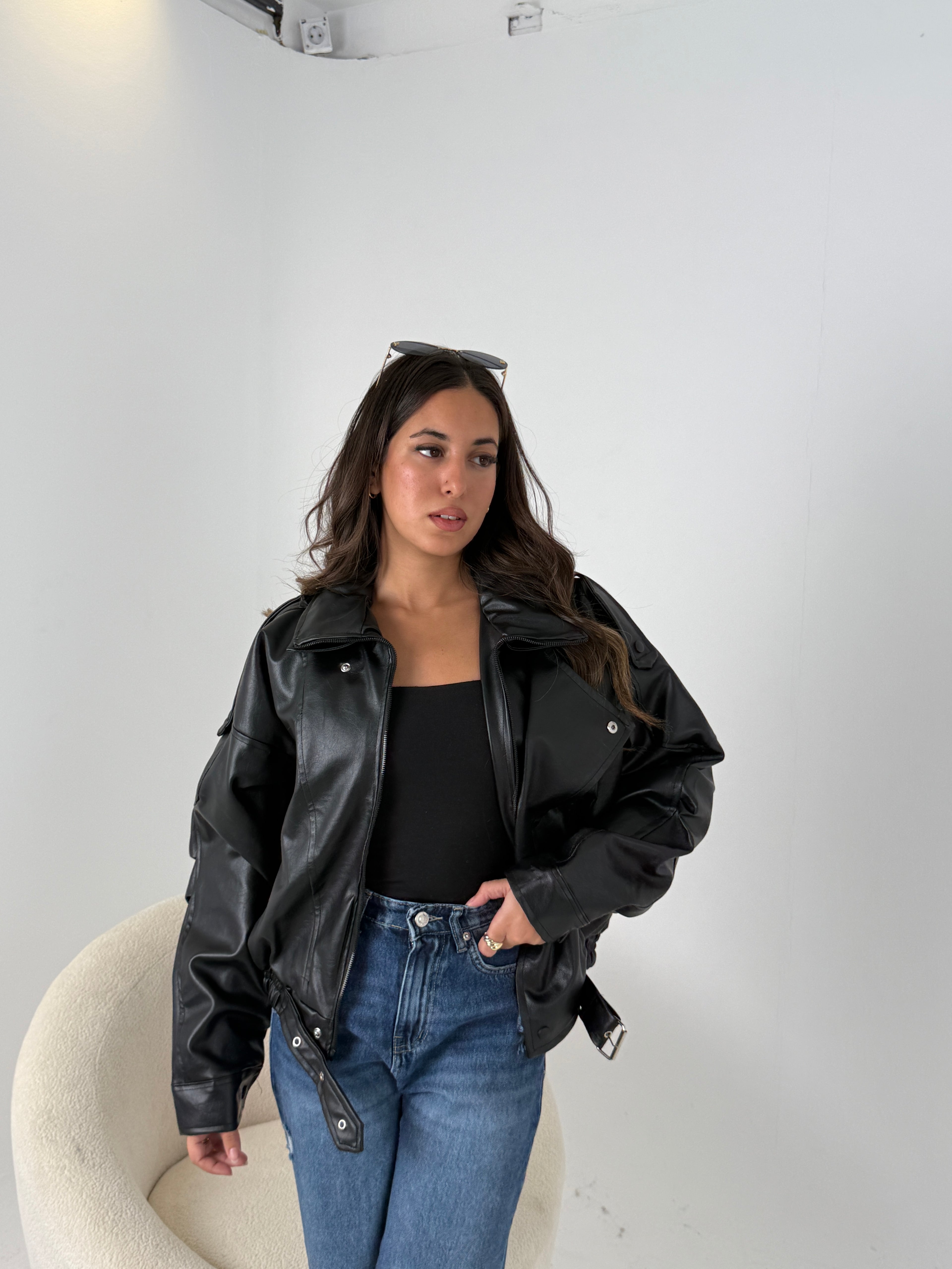 Oversized Leather Jacket