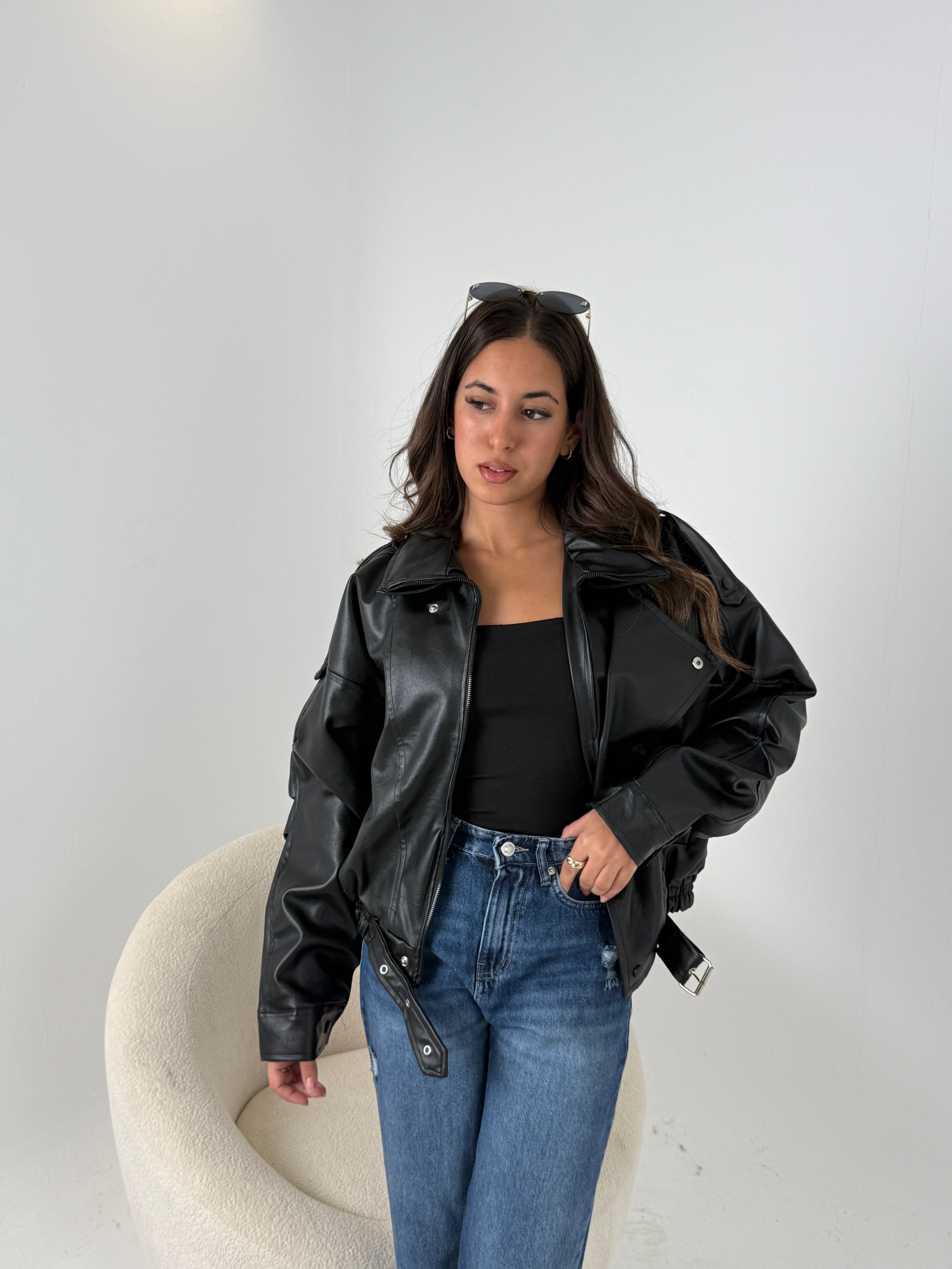 Oversized Leather Jacket