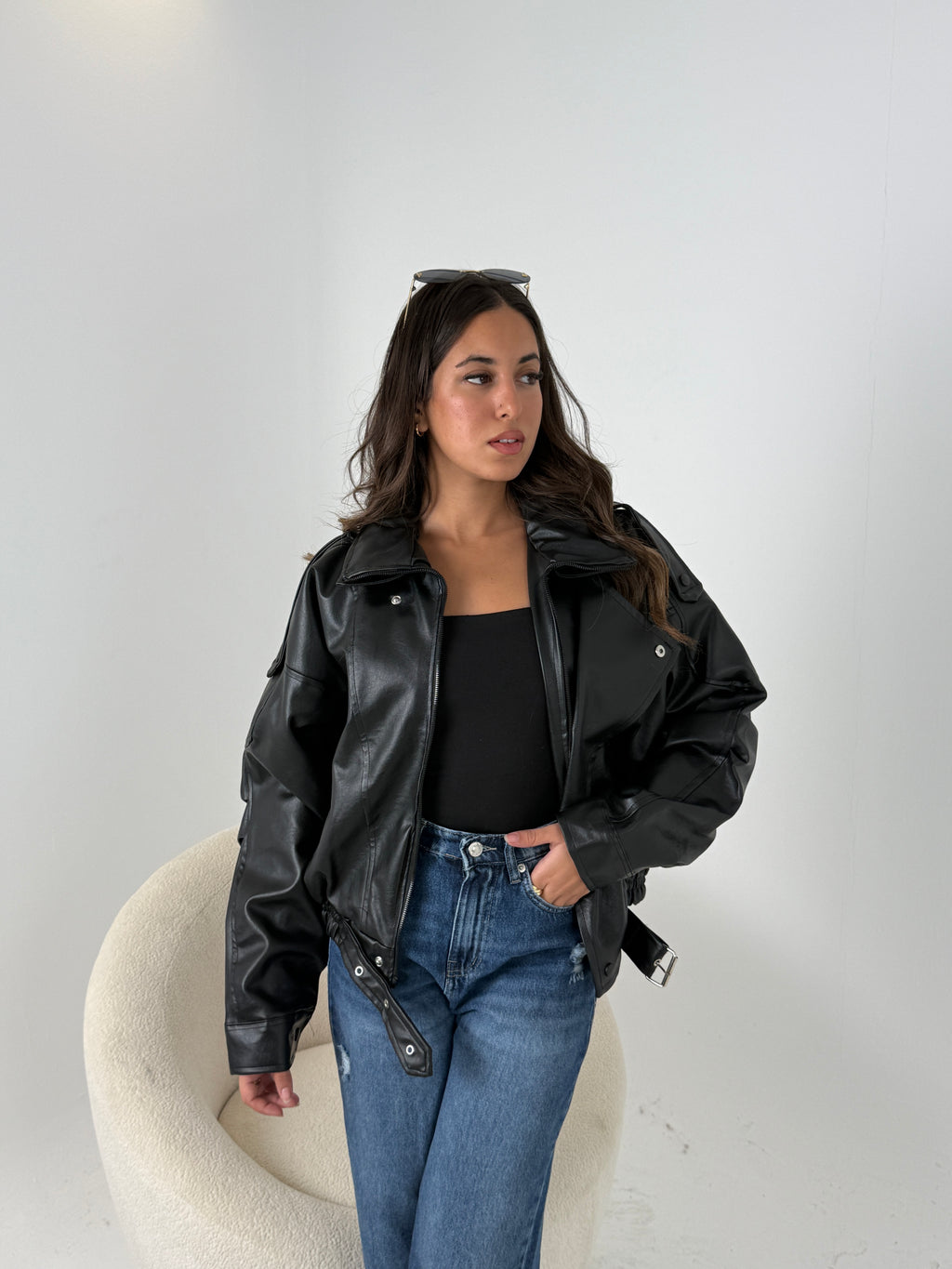 Oversized Leather Jacket