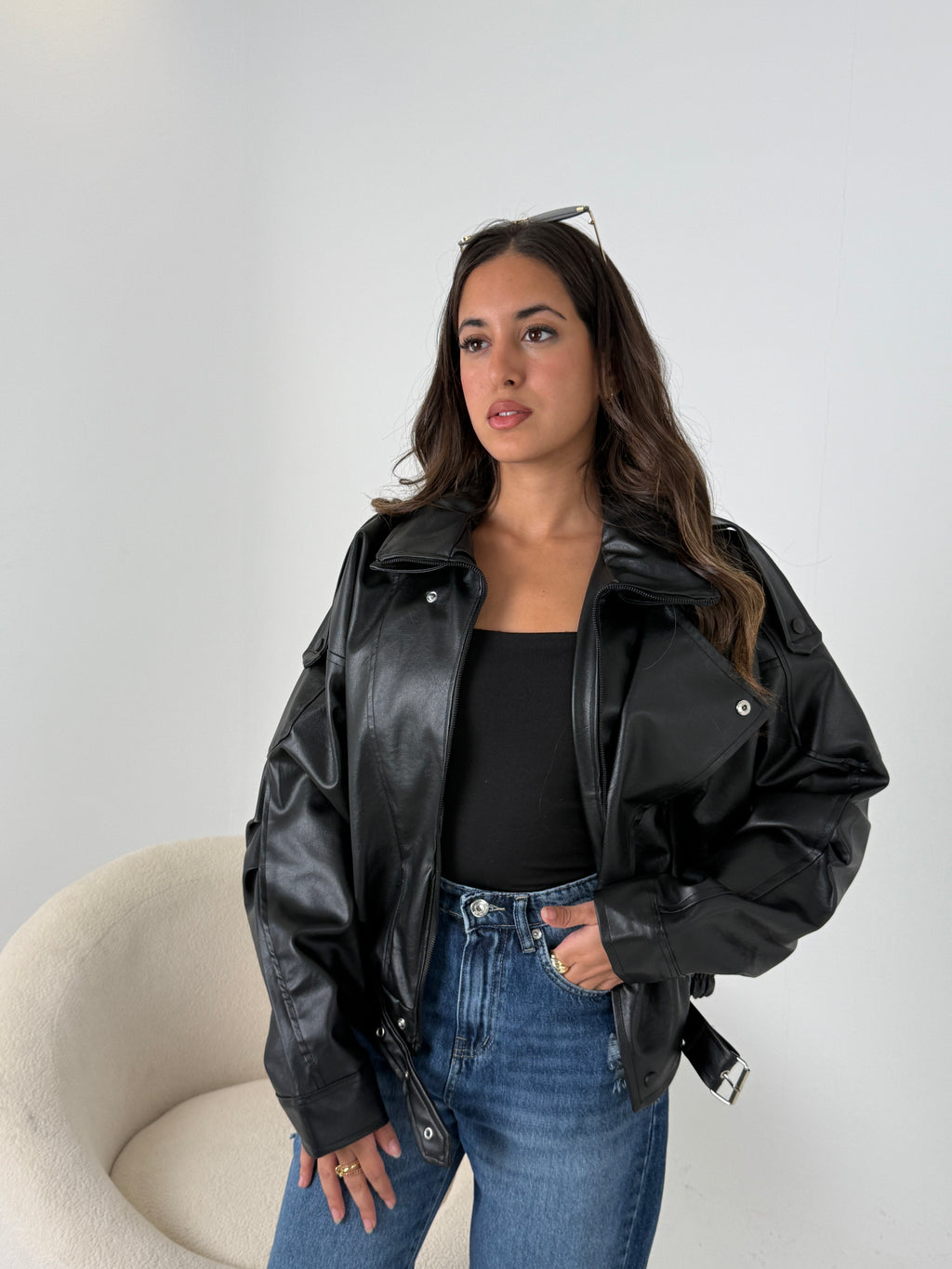 Oversized Leather Jacket