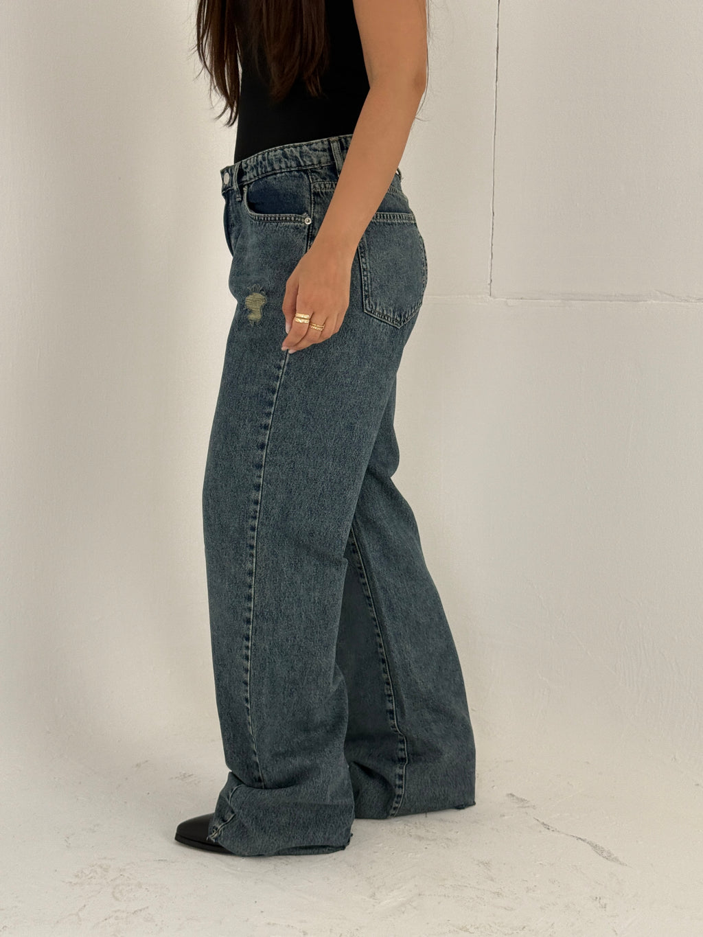 Slit Denim Pants