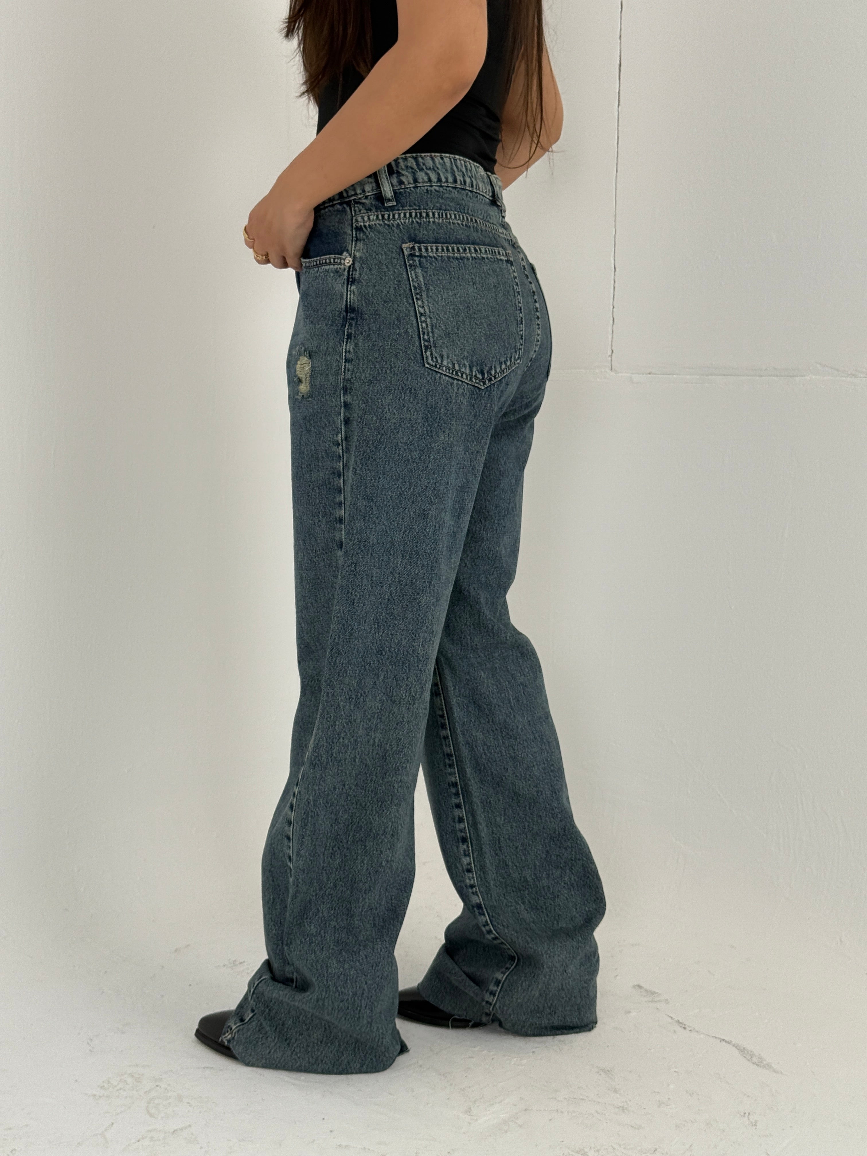Slit Denim Pants
