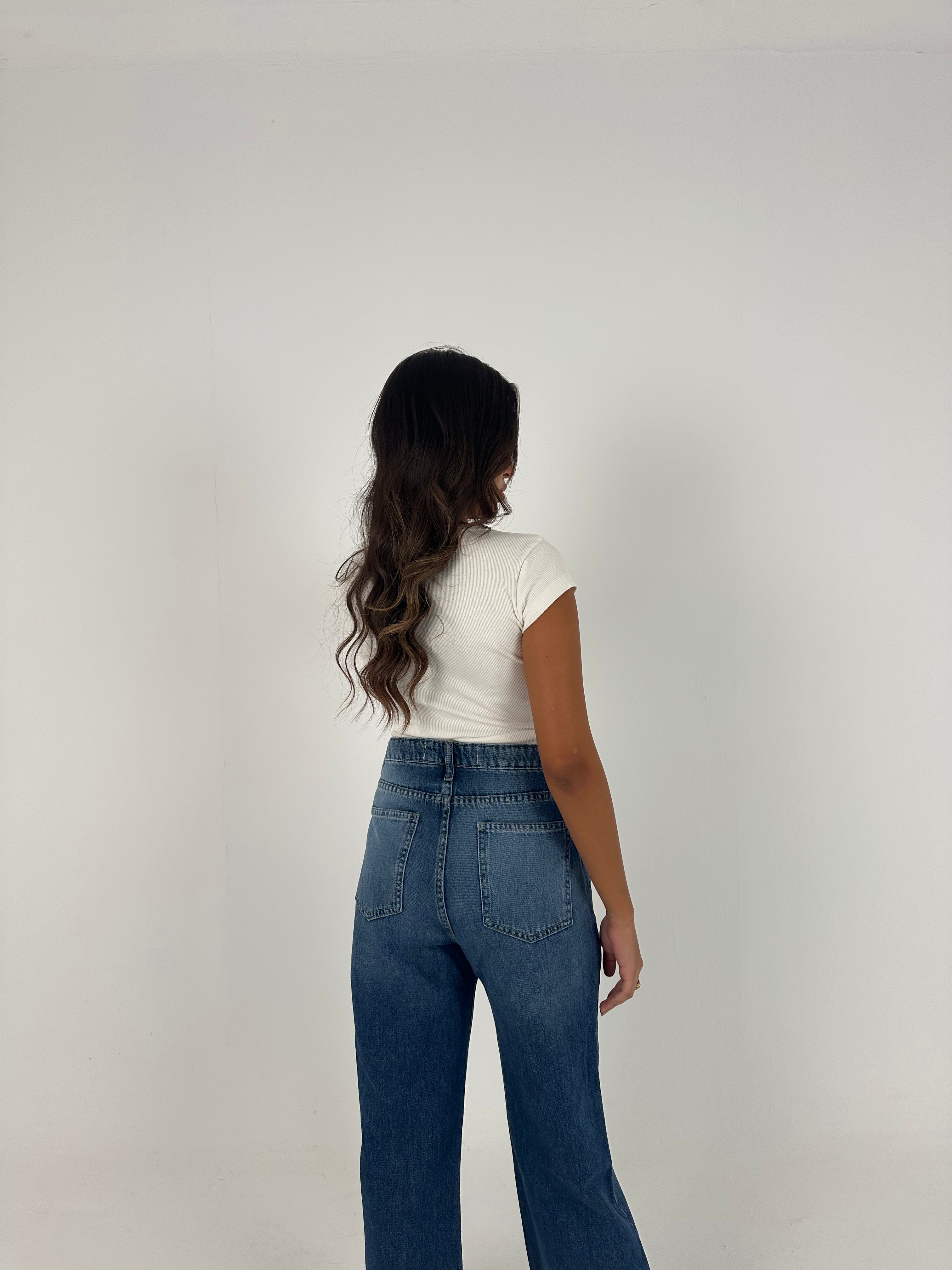 Slit Denim Pants