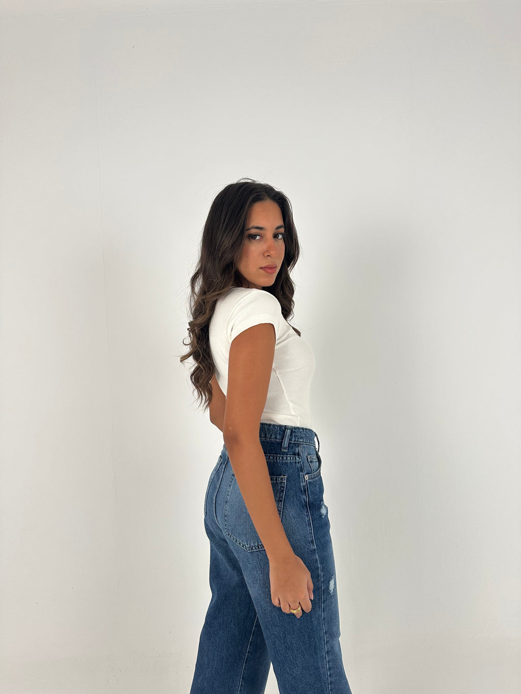 Slit Denim Pants