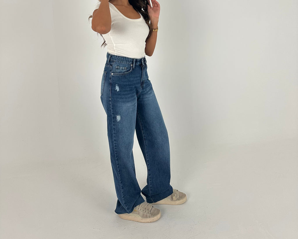 Slit Denim Pants