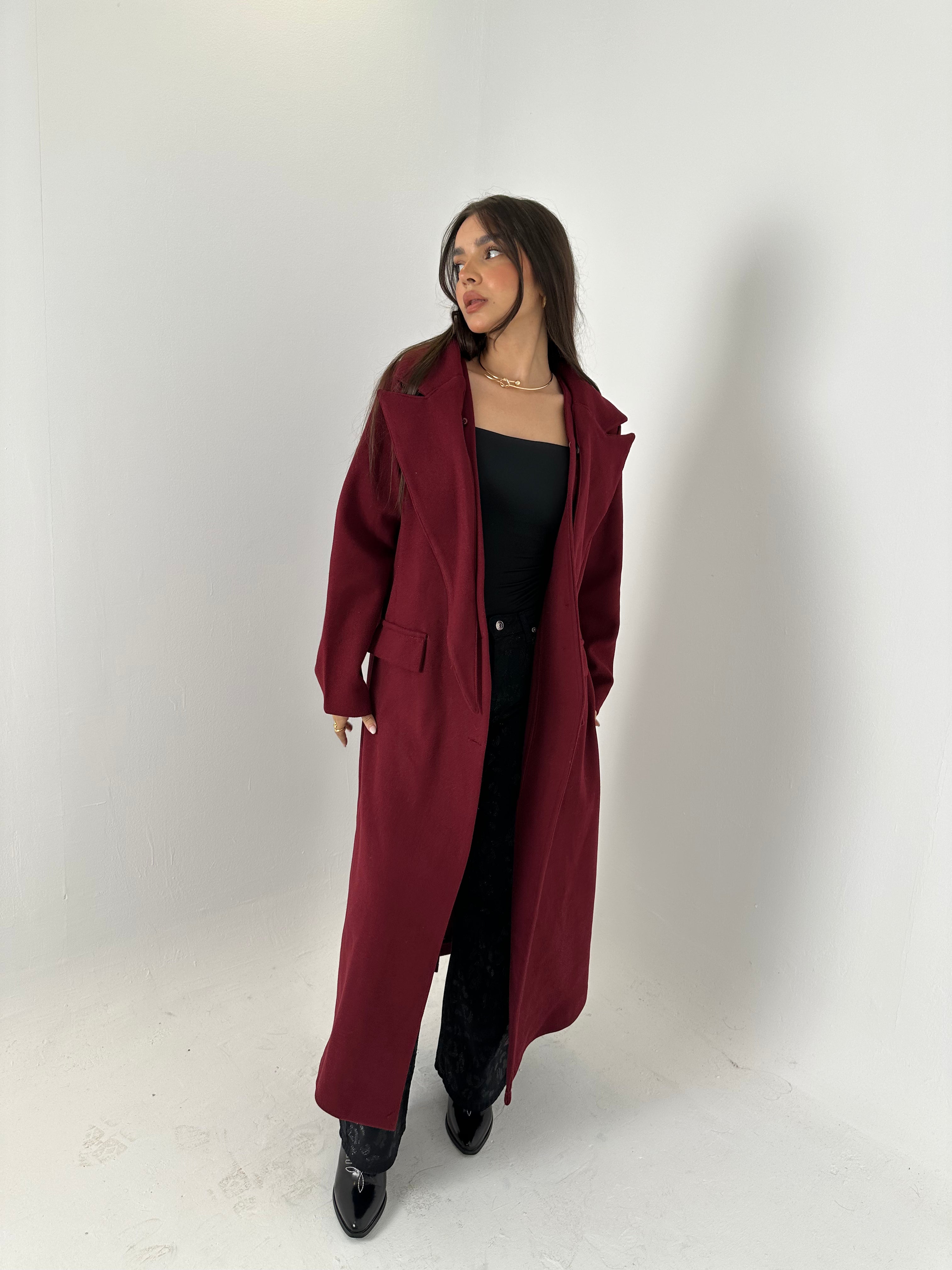 Wool Coat with Lapel