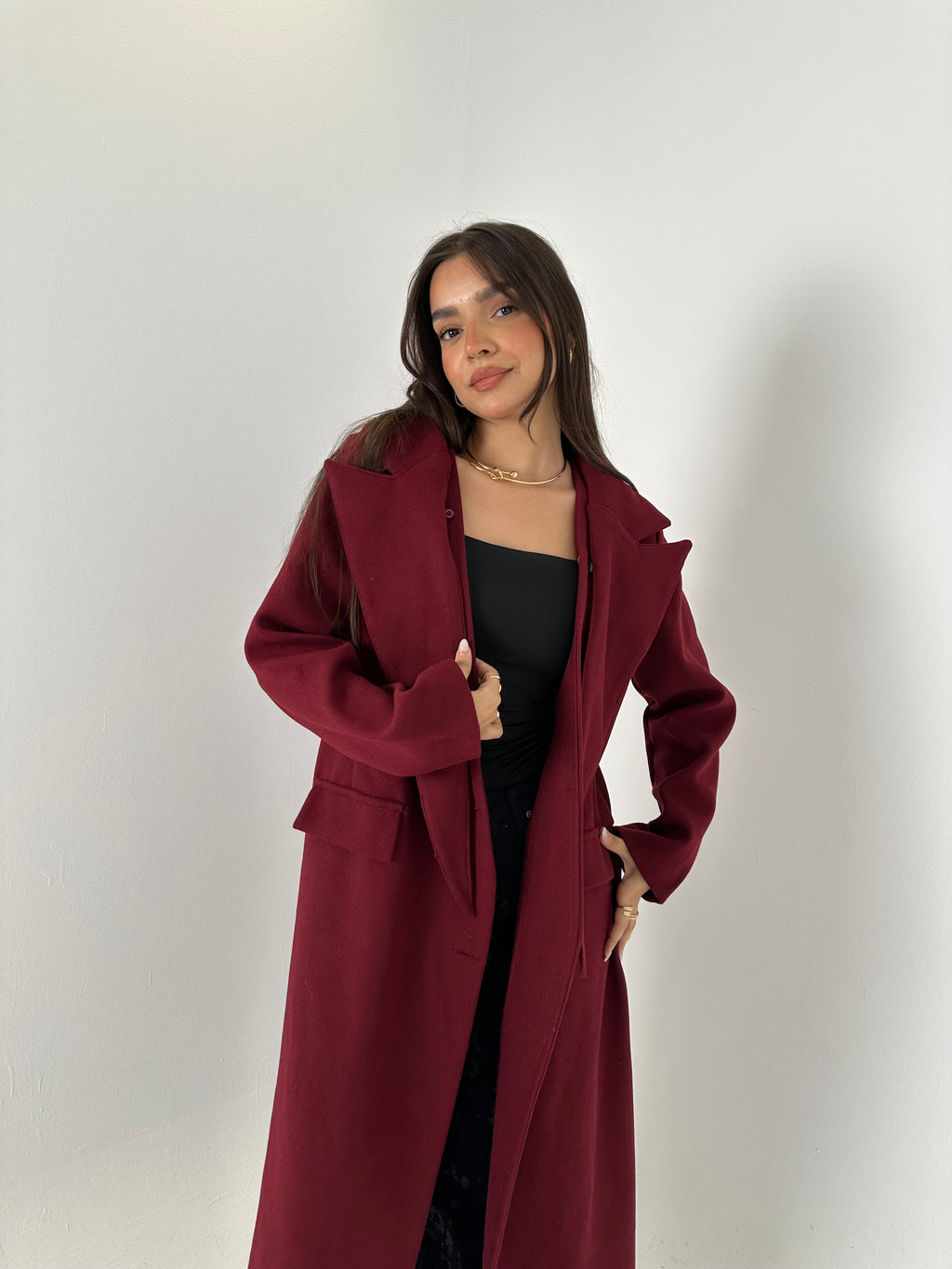 Wool Coat with Lapel