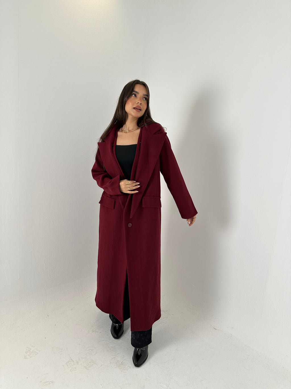 Wool Coat with Lapel