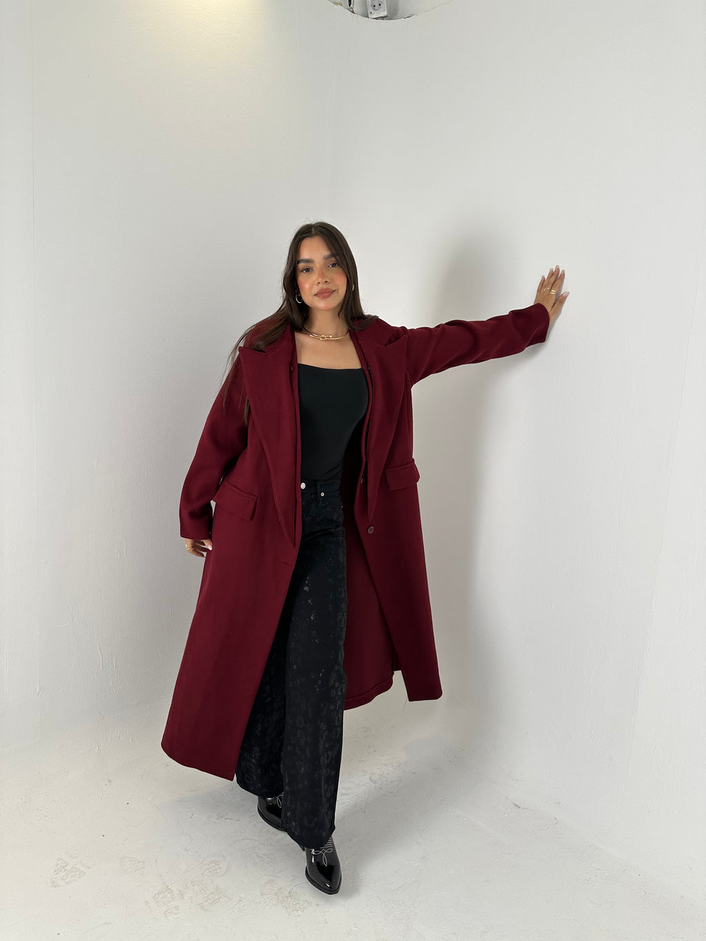 Wool Coat with Lapel