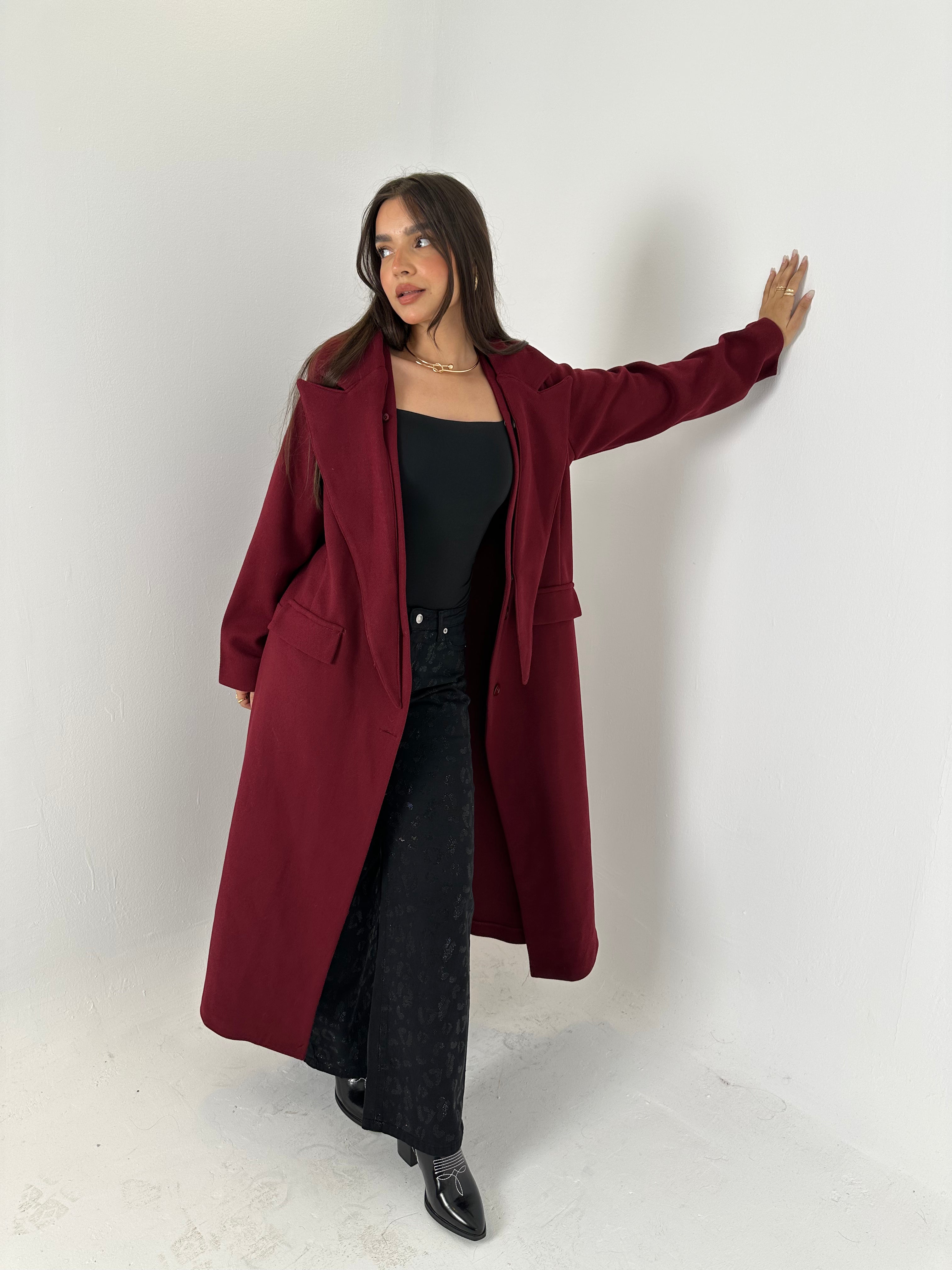 Wool Coat with Lapel