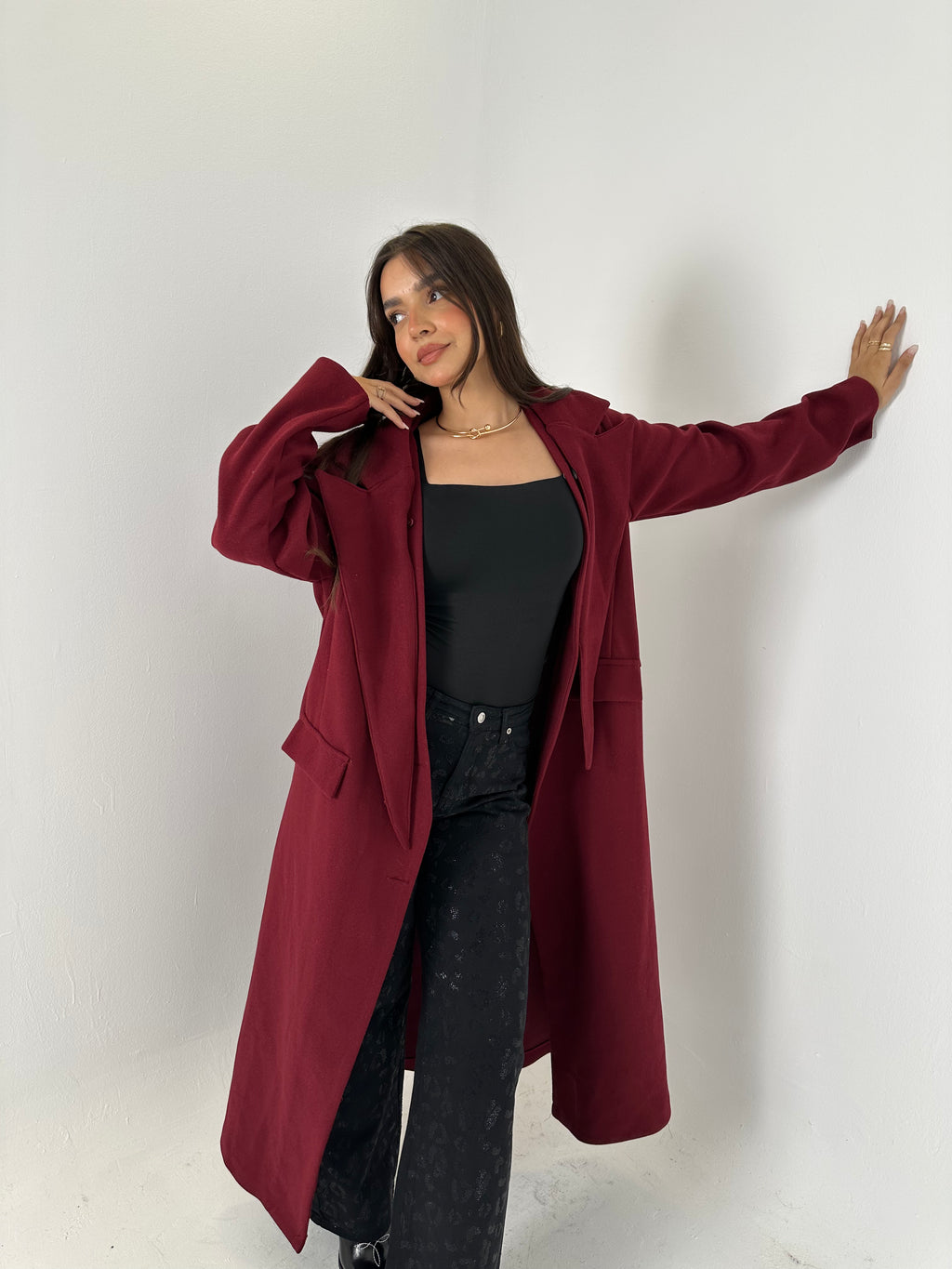 Wool Coat with Lapel