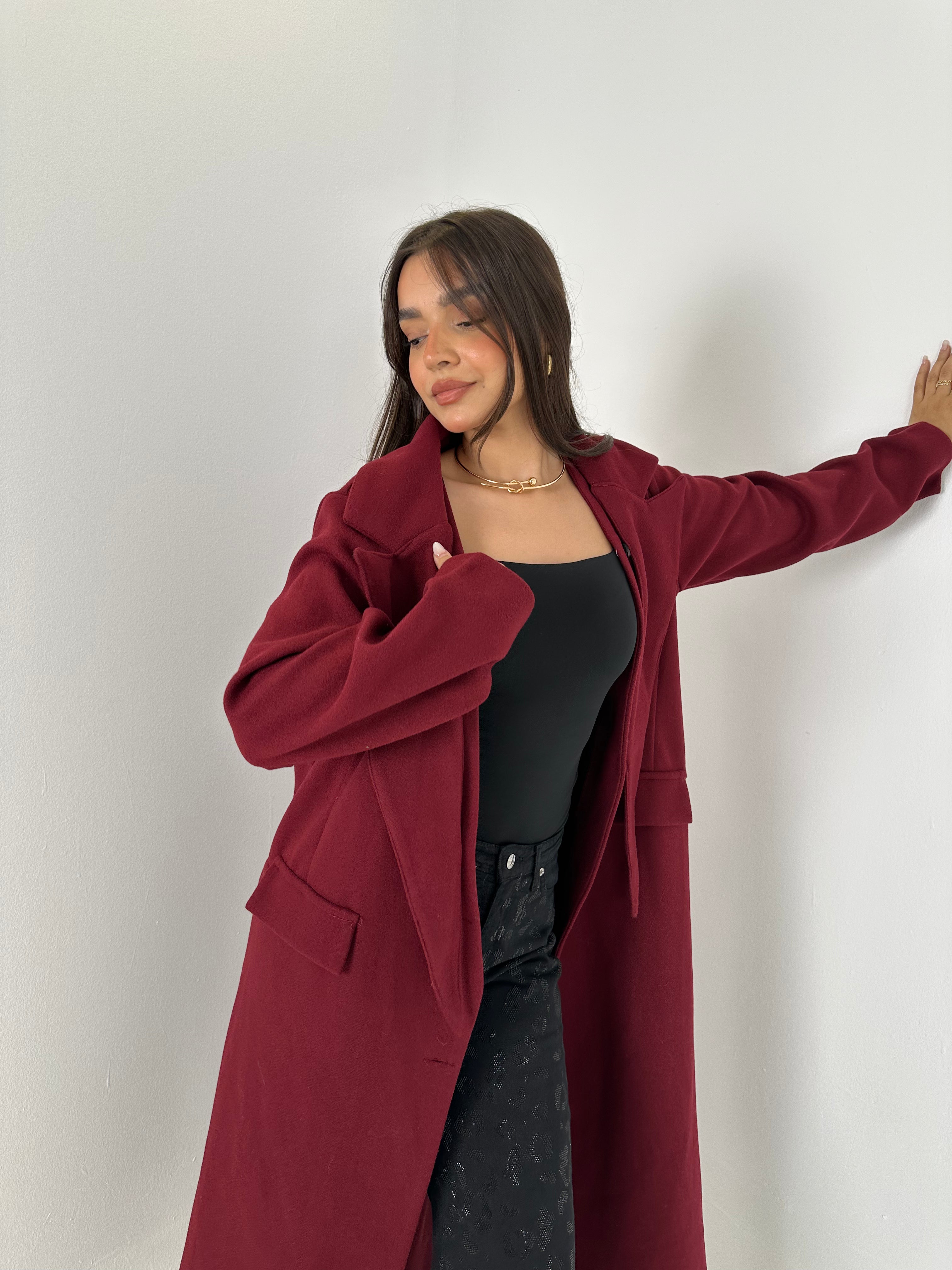 Wool Coat with Lapel