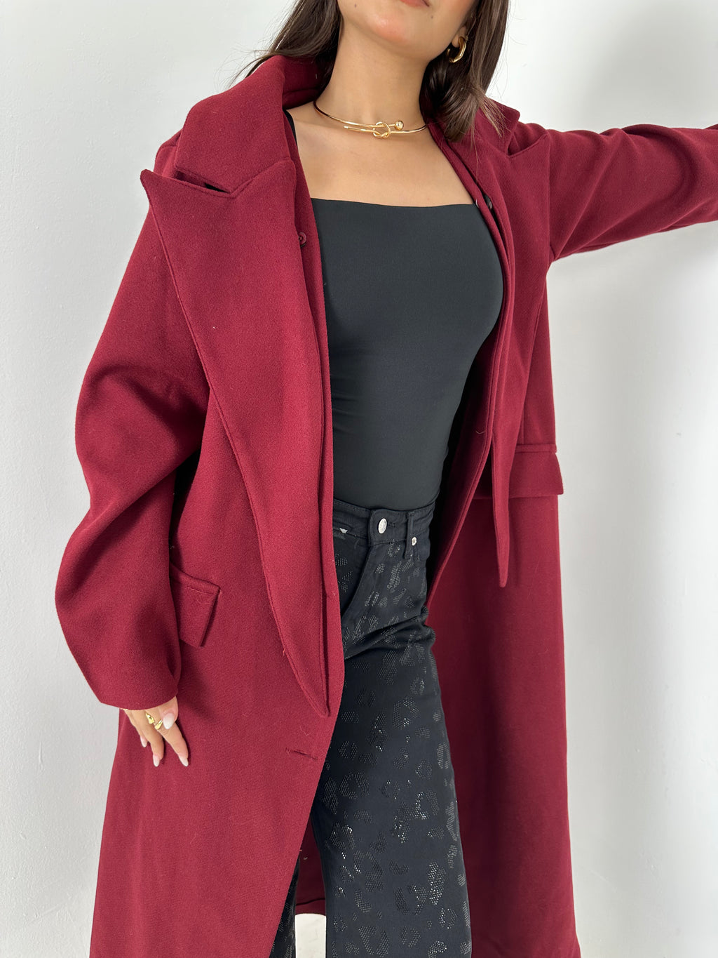 Wool Coat with Lapel