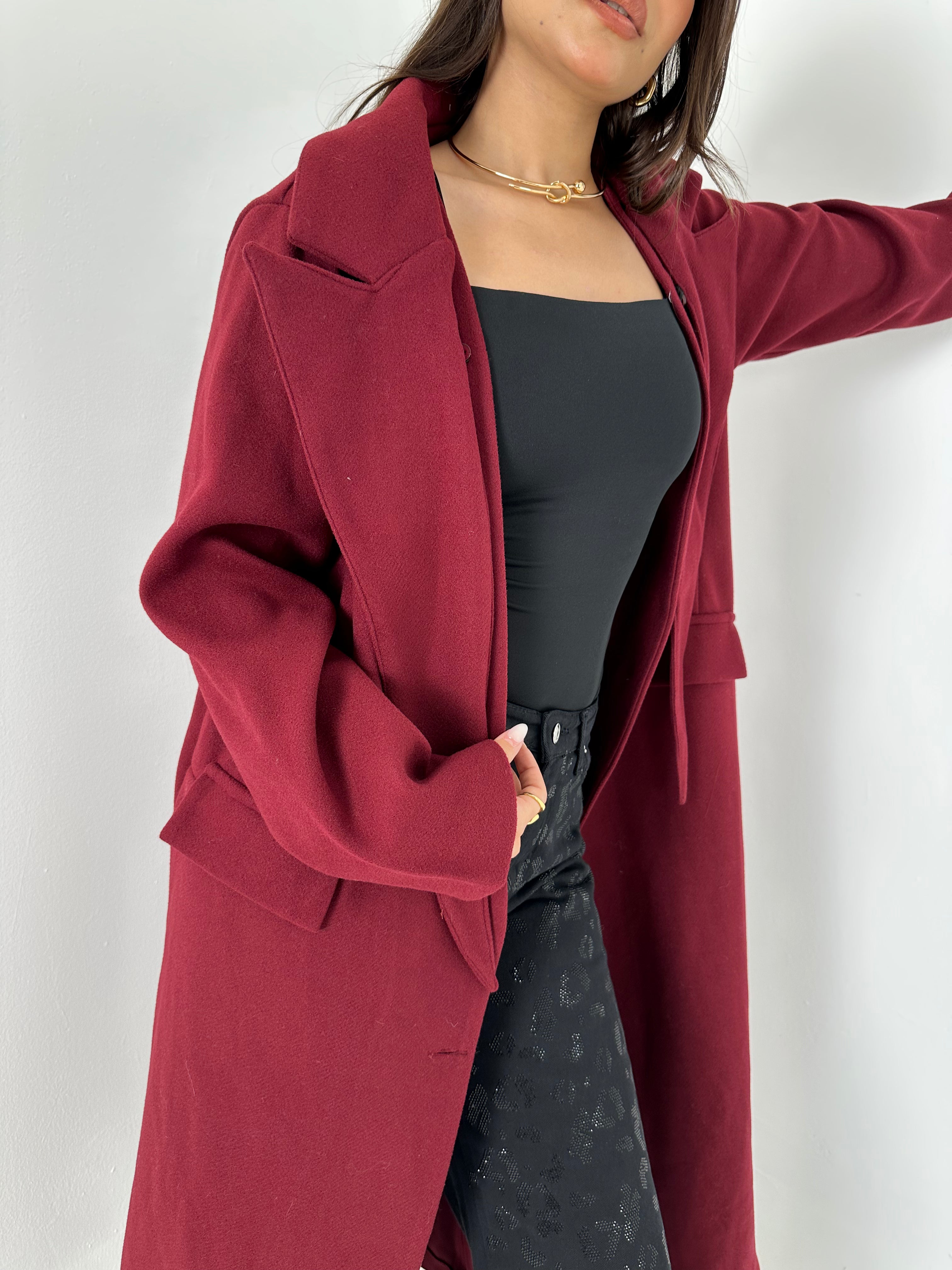 Wool Coat with Lapel