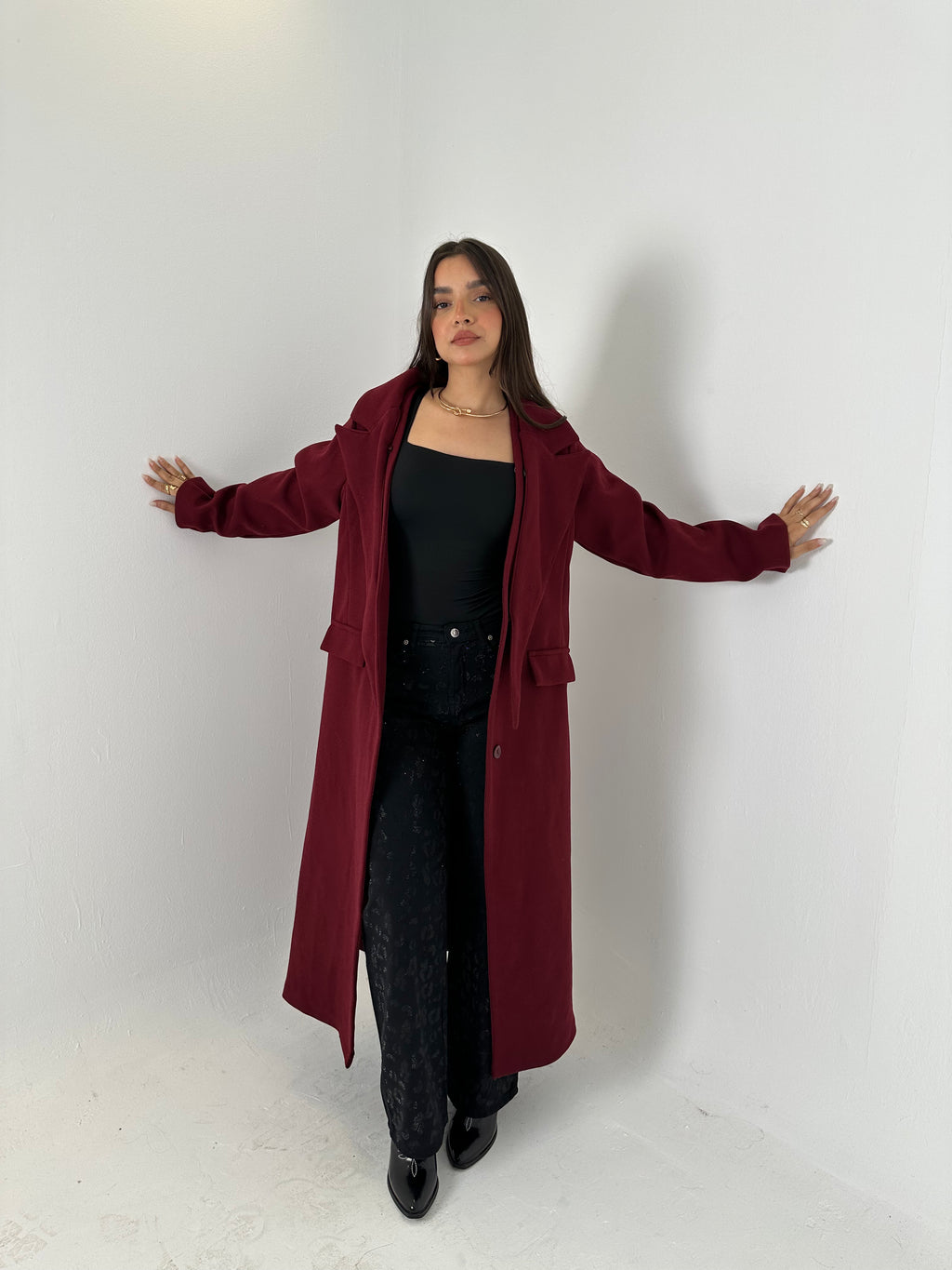 Wool Coat with Lapel