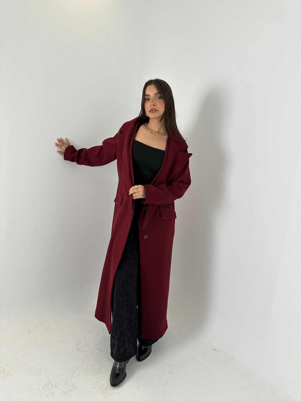 Wool Coat with Lapel