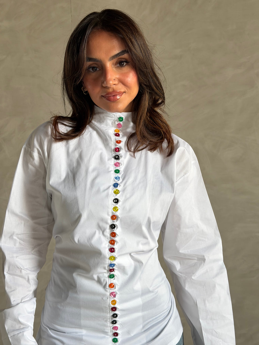 White chemise colorful