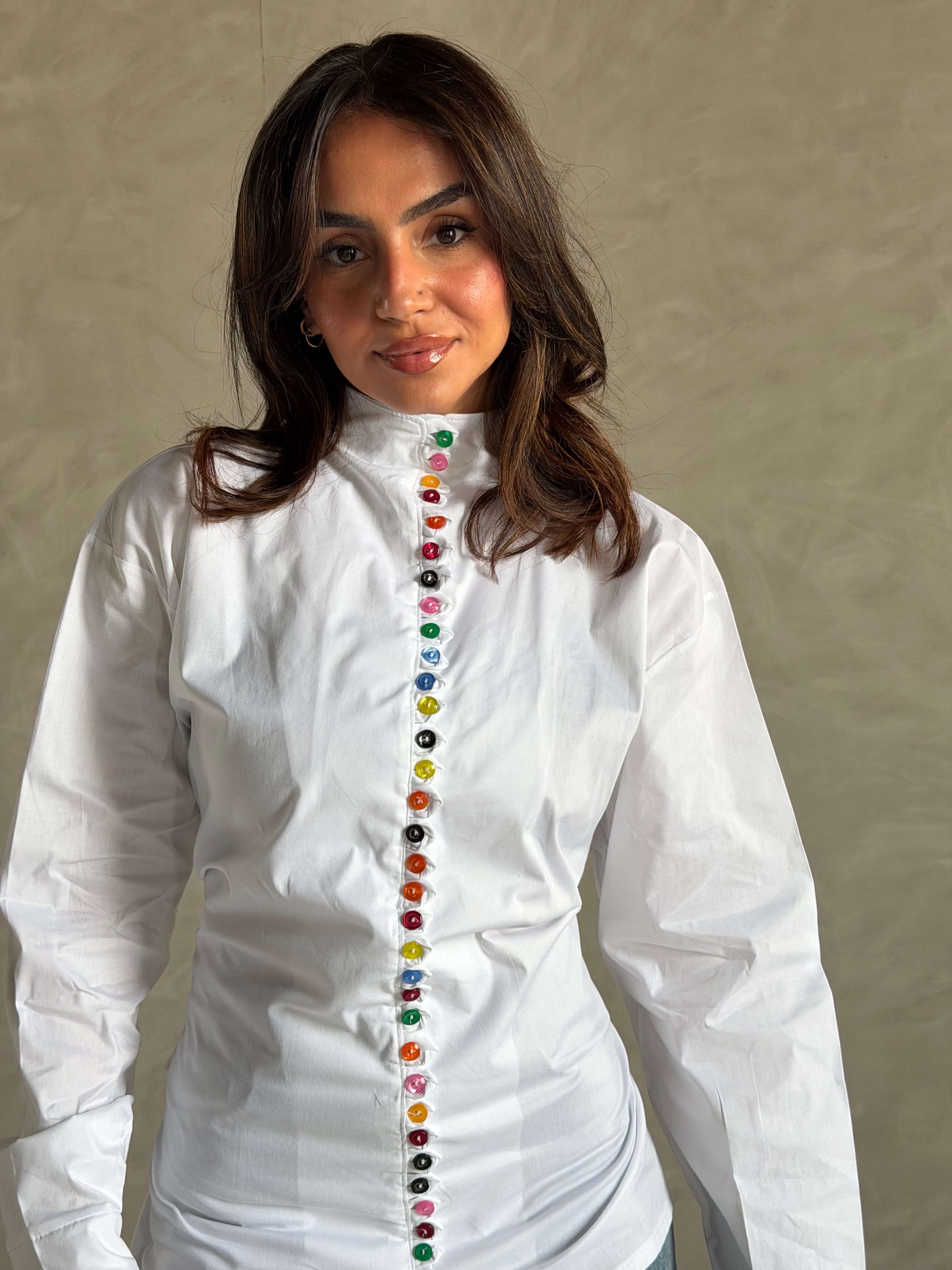 White chemise colorful