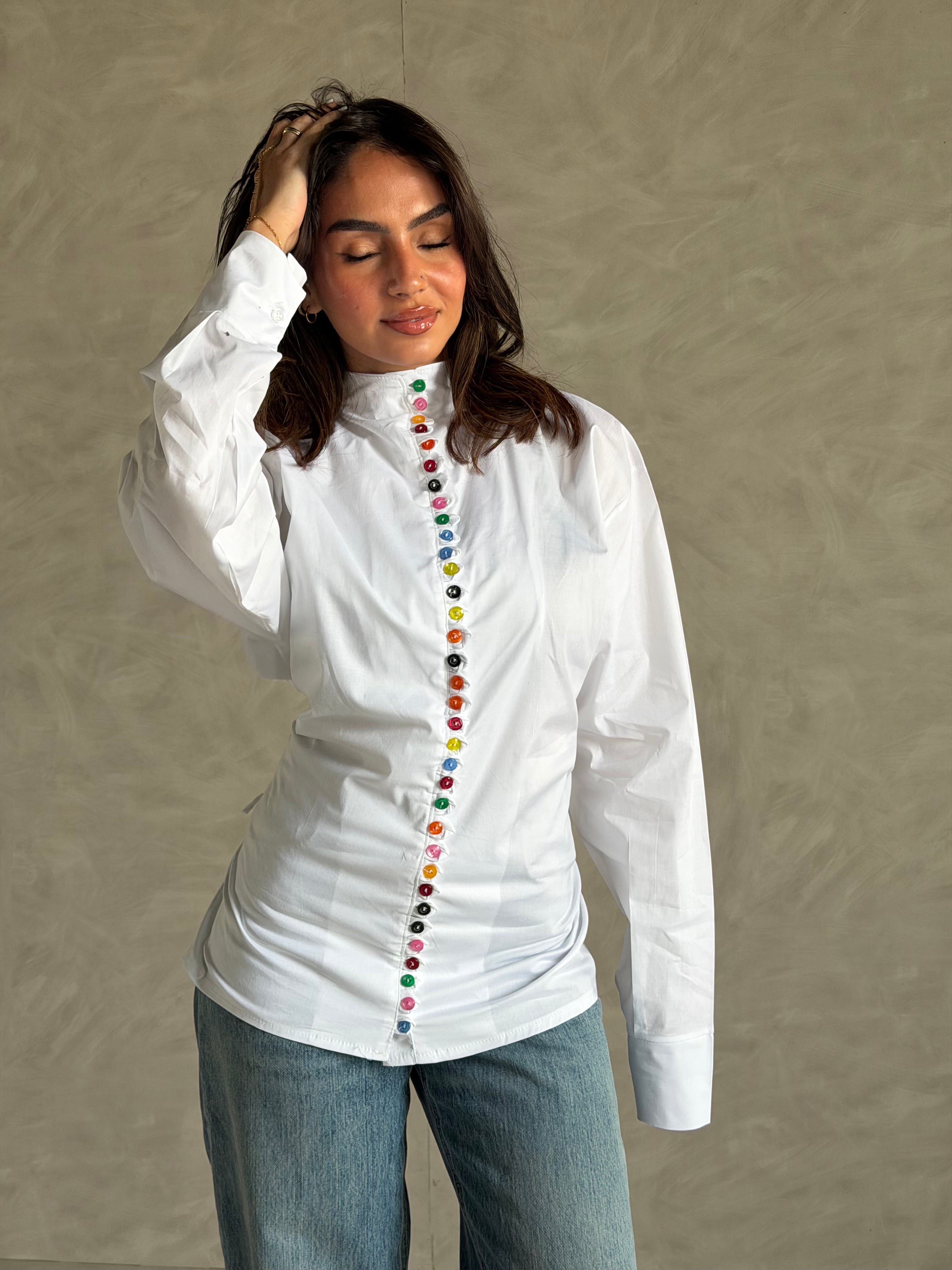 White chemise colorful