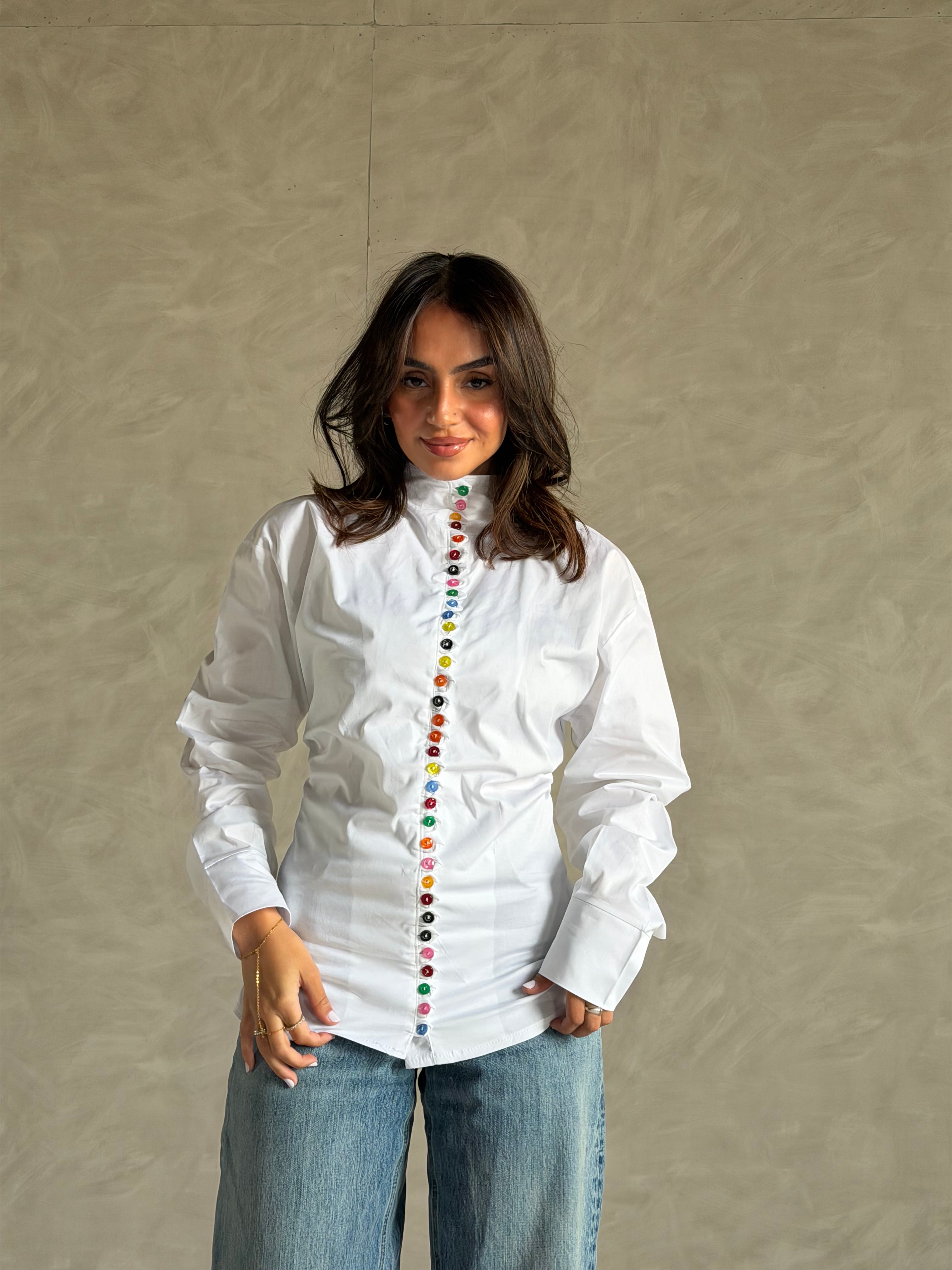White chemise colorful