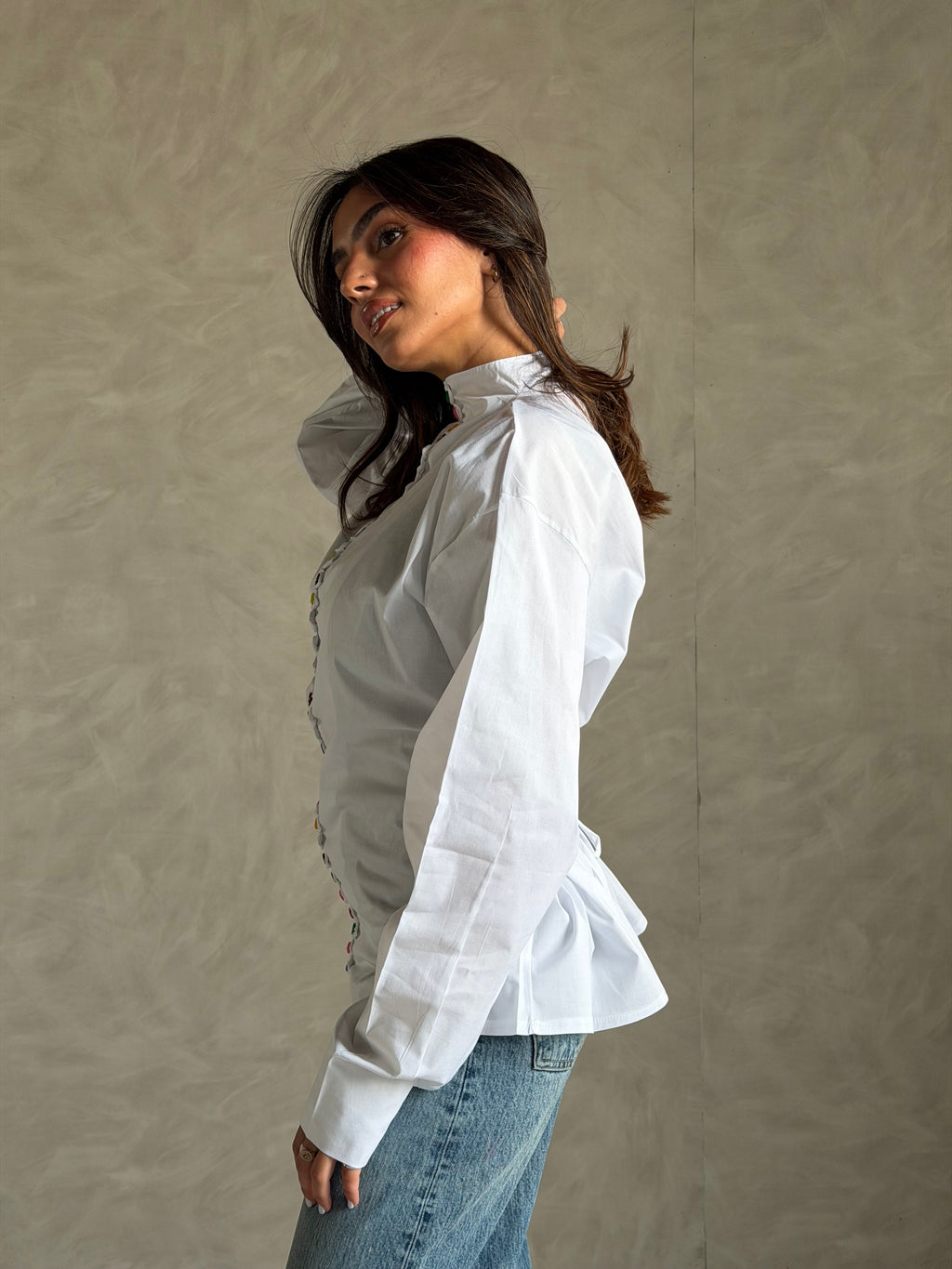 White chemise colorful