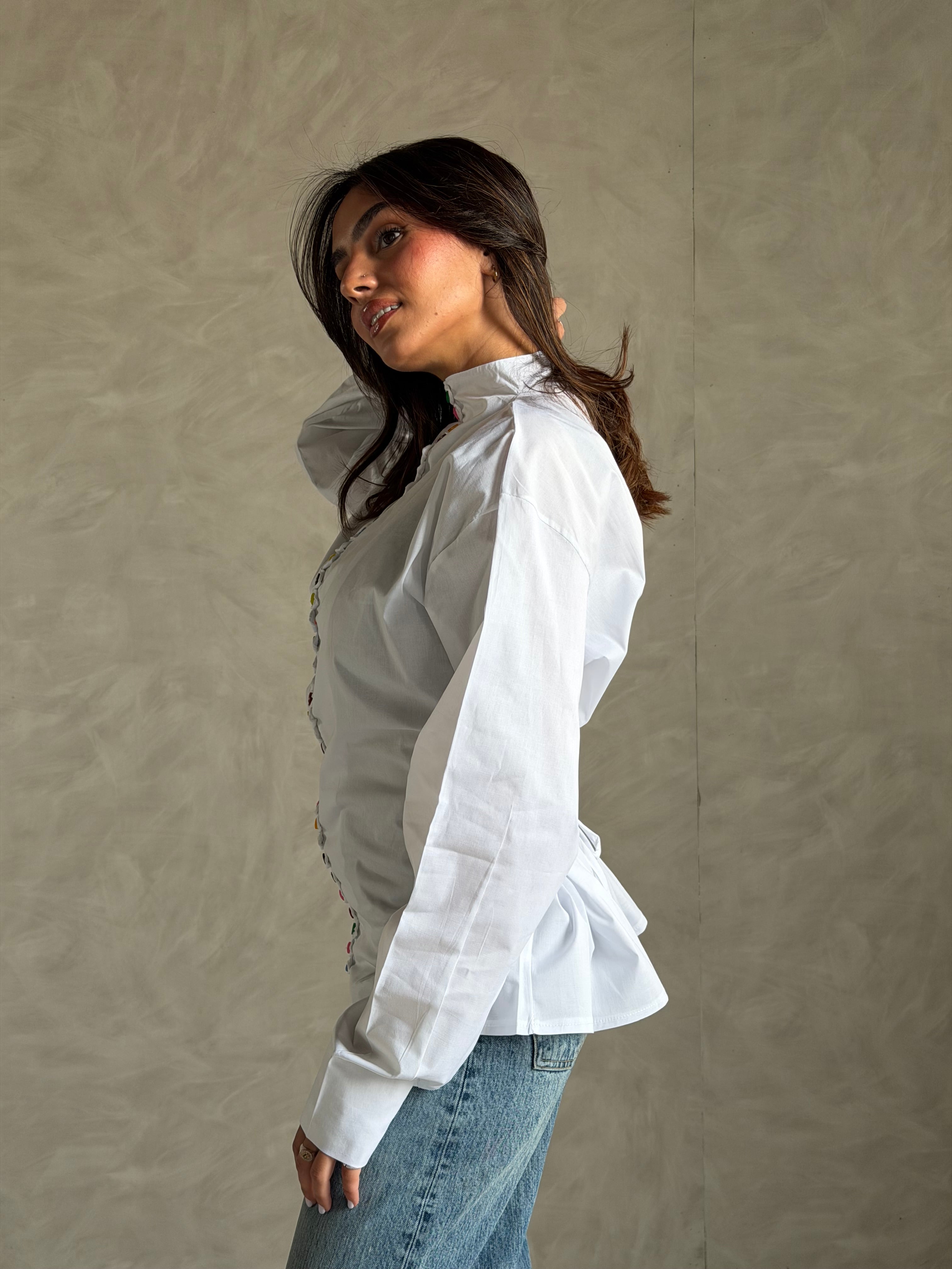 White chemise colorful