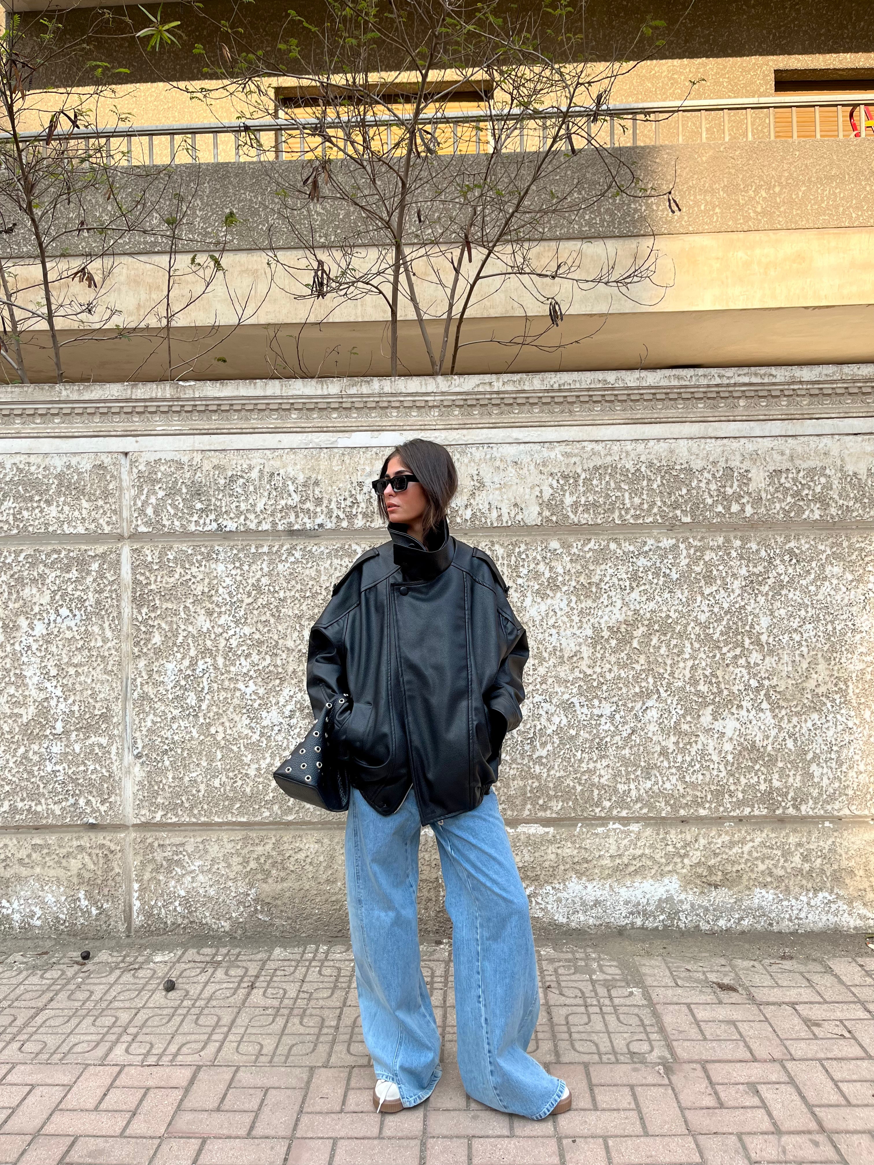 Oversized leather Jacket