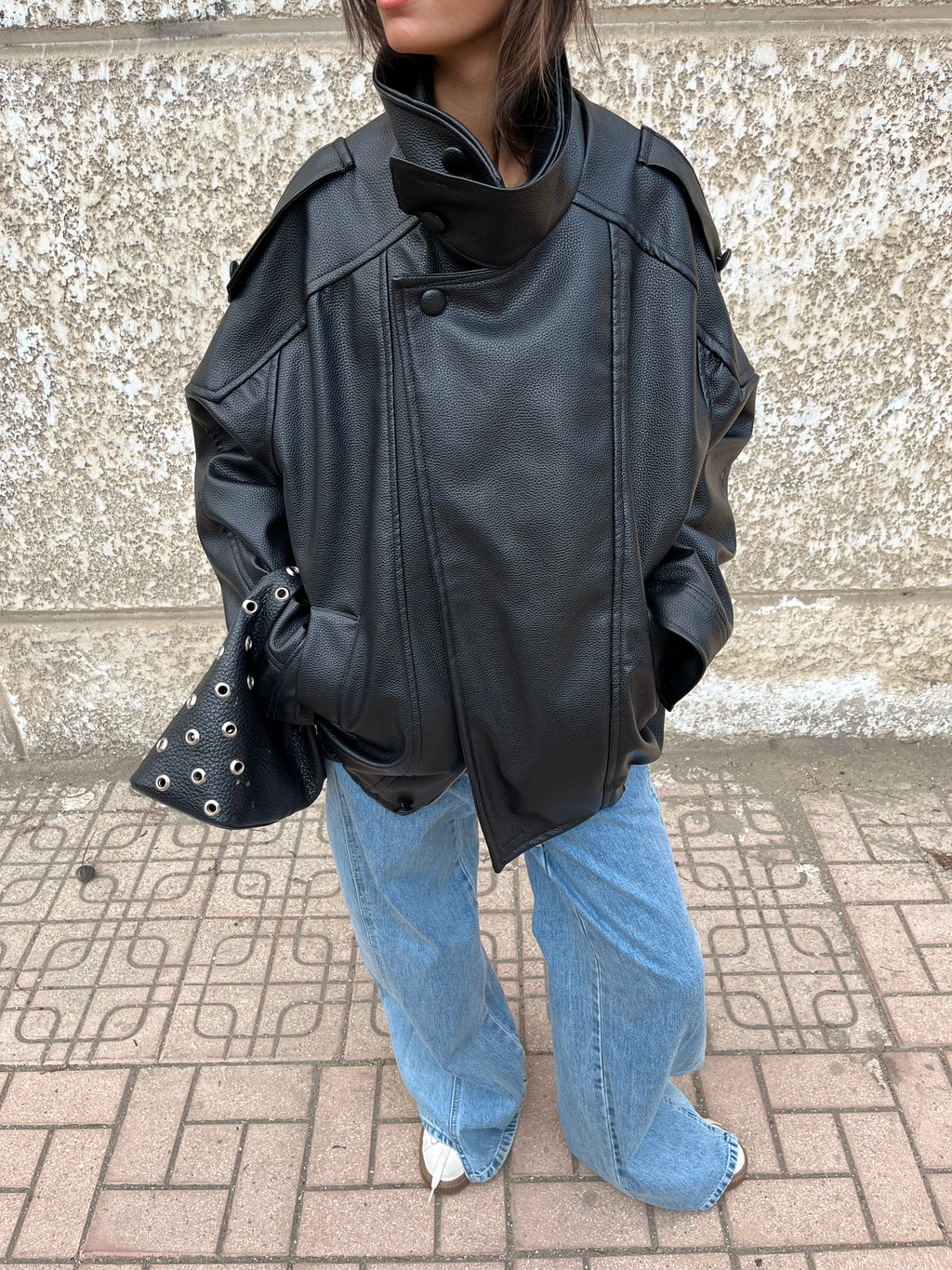 Oversized leather Jacket