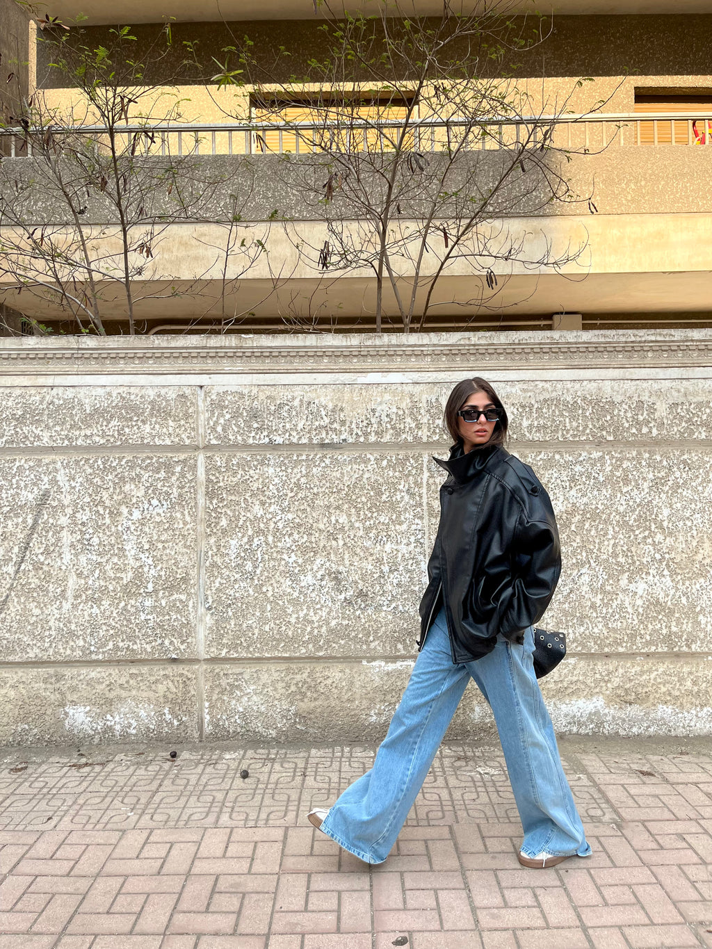 Oversized leather Jacket