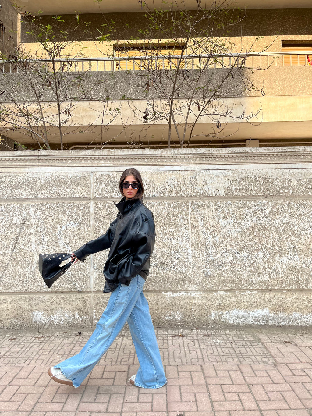 Oversized leather Jacket