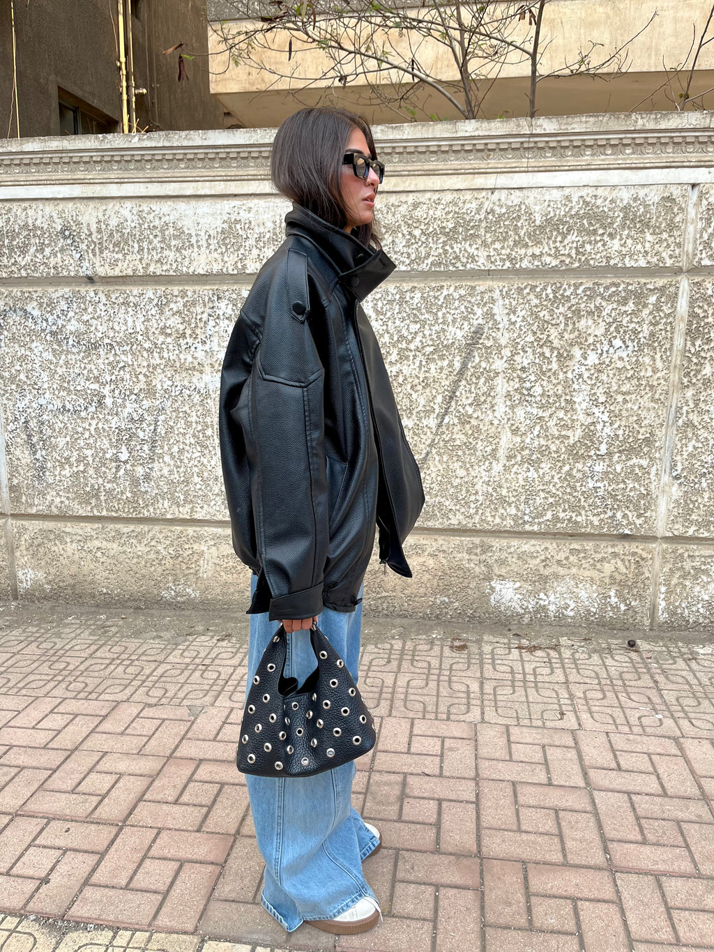 Oversized leather Jacket