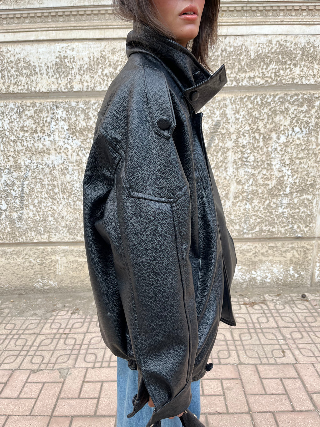 Oversized leather Jacket