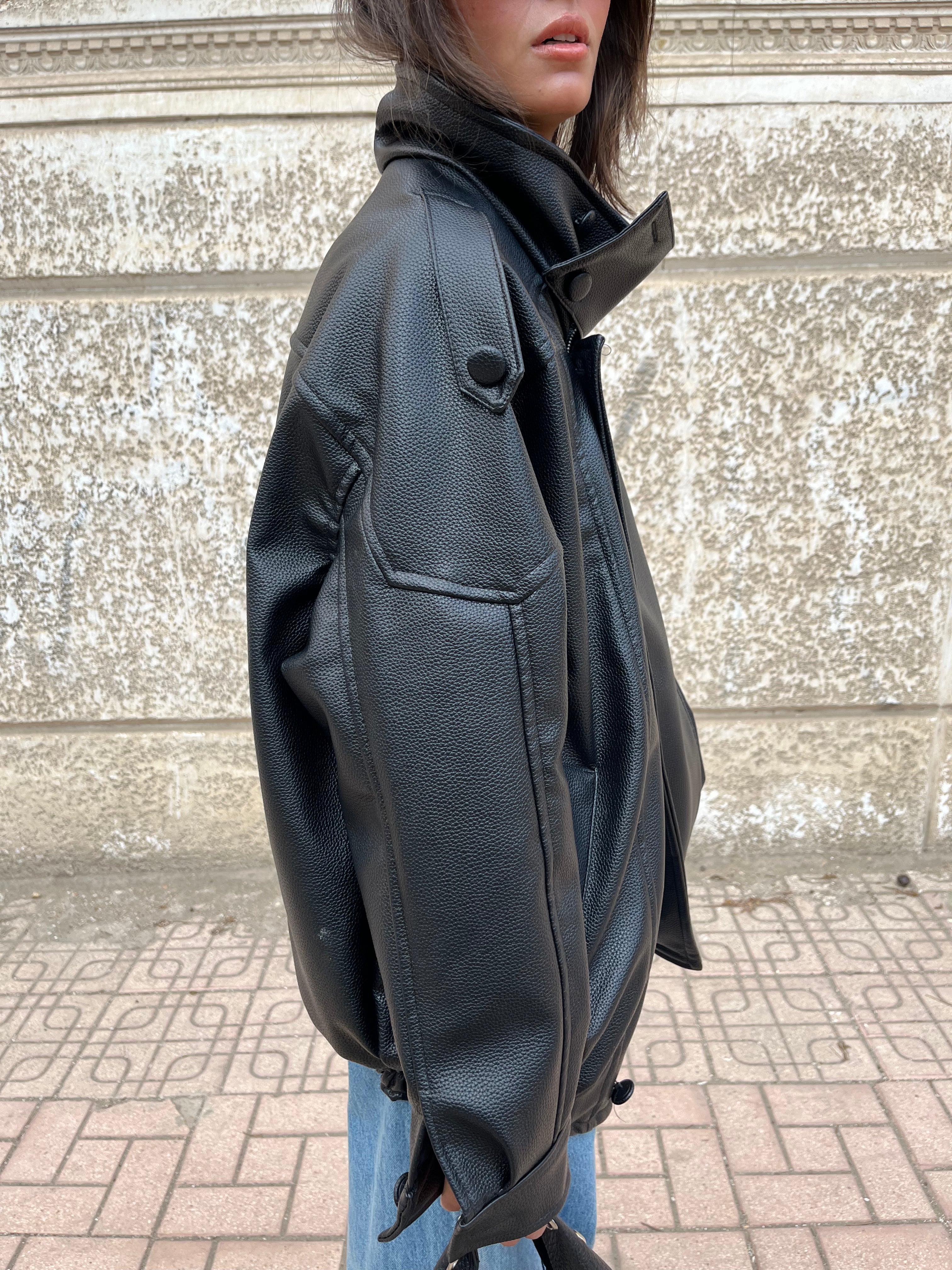 Oversized leather Jacket