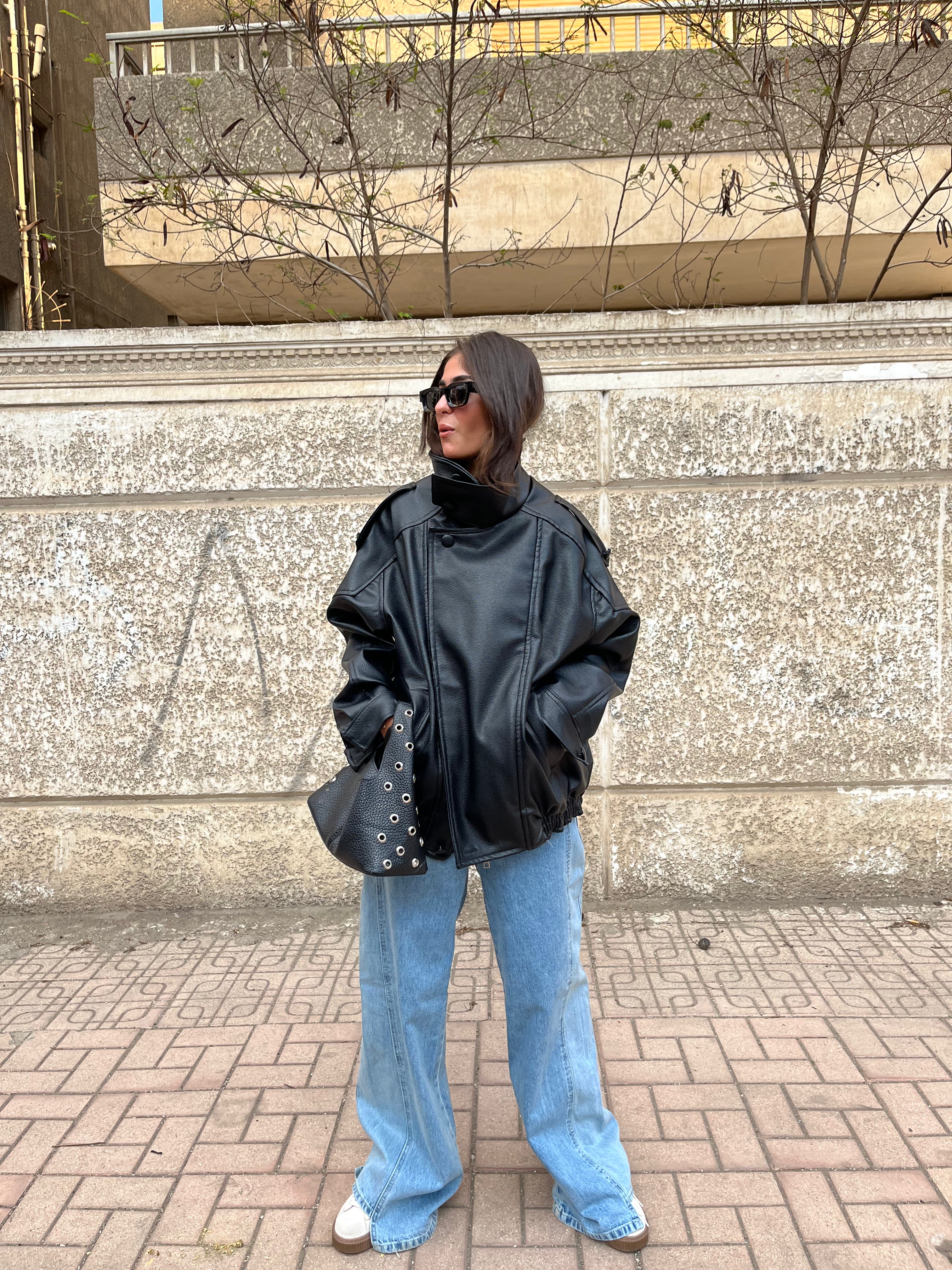 Oversized leather Jacket