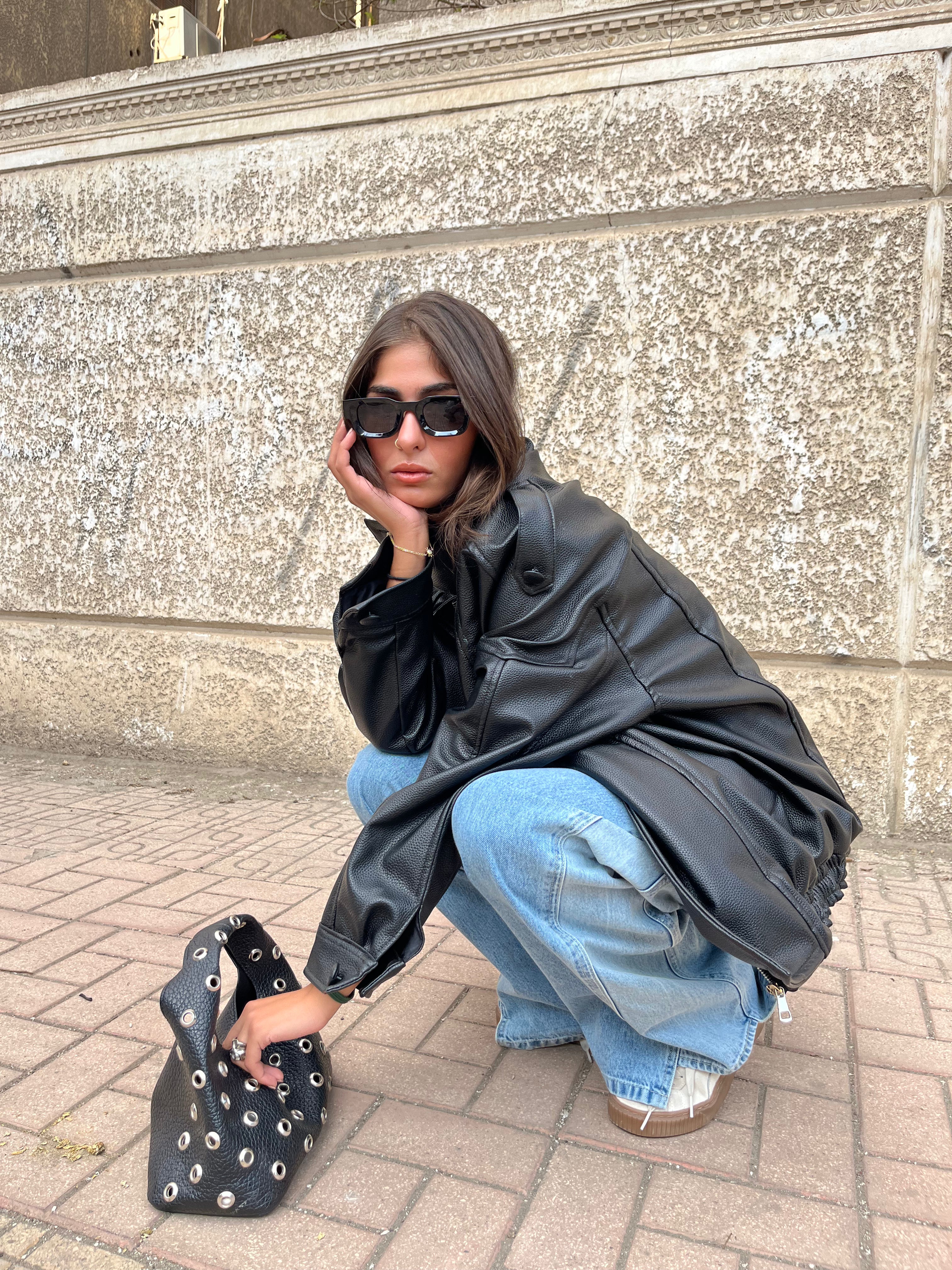 Oversized leather Jacket