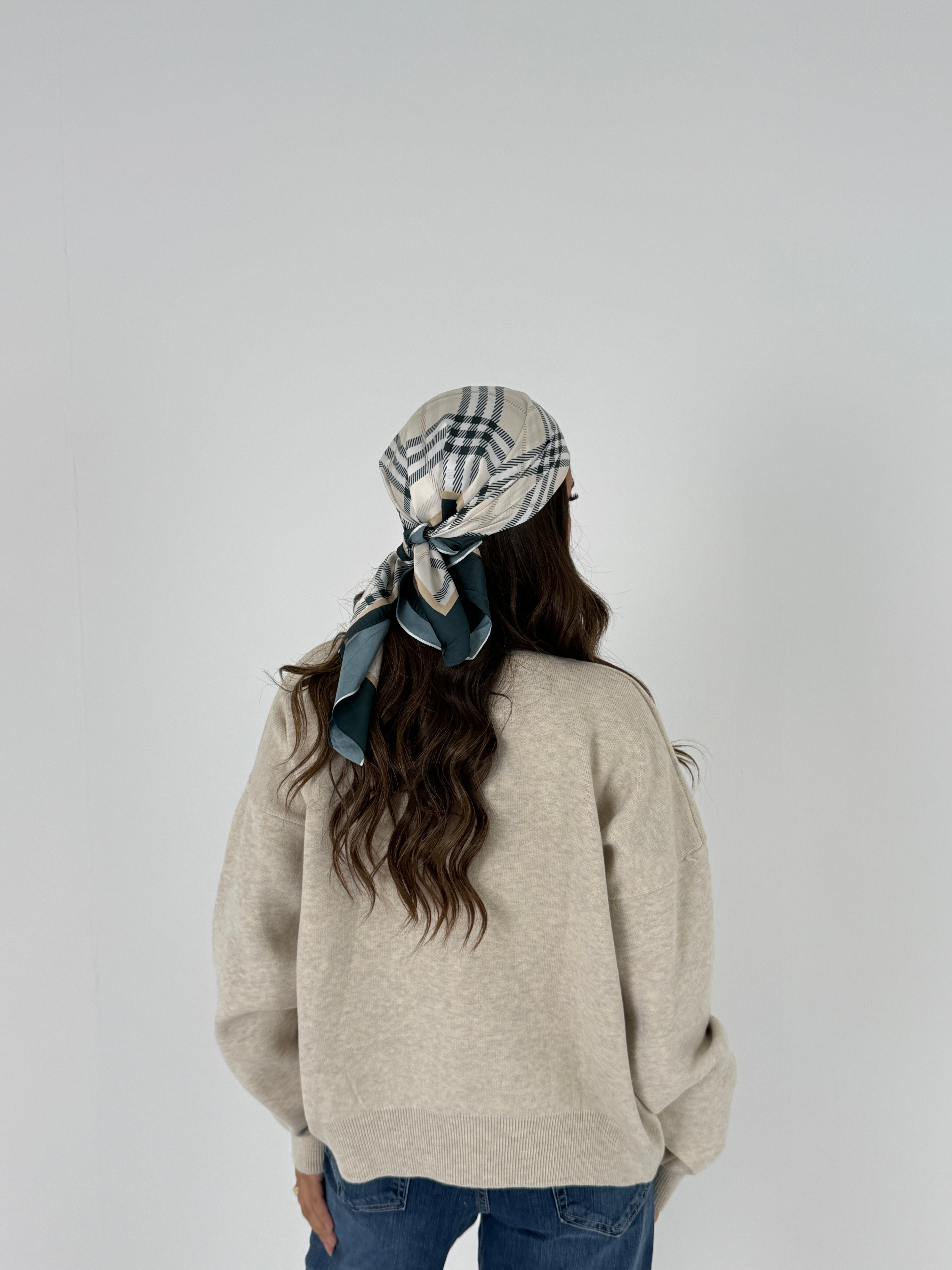 Sweater with Leather Collar