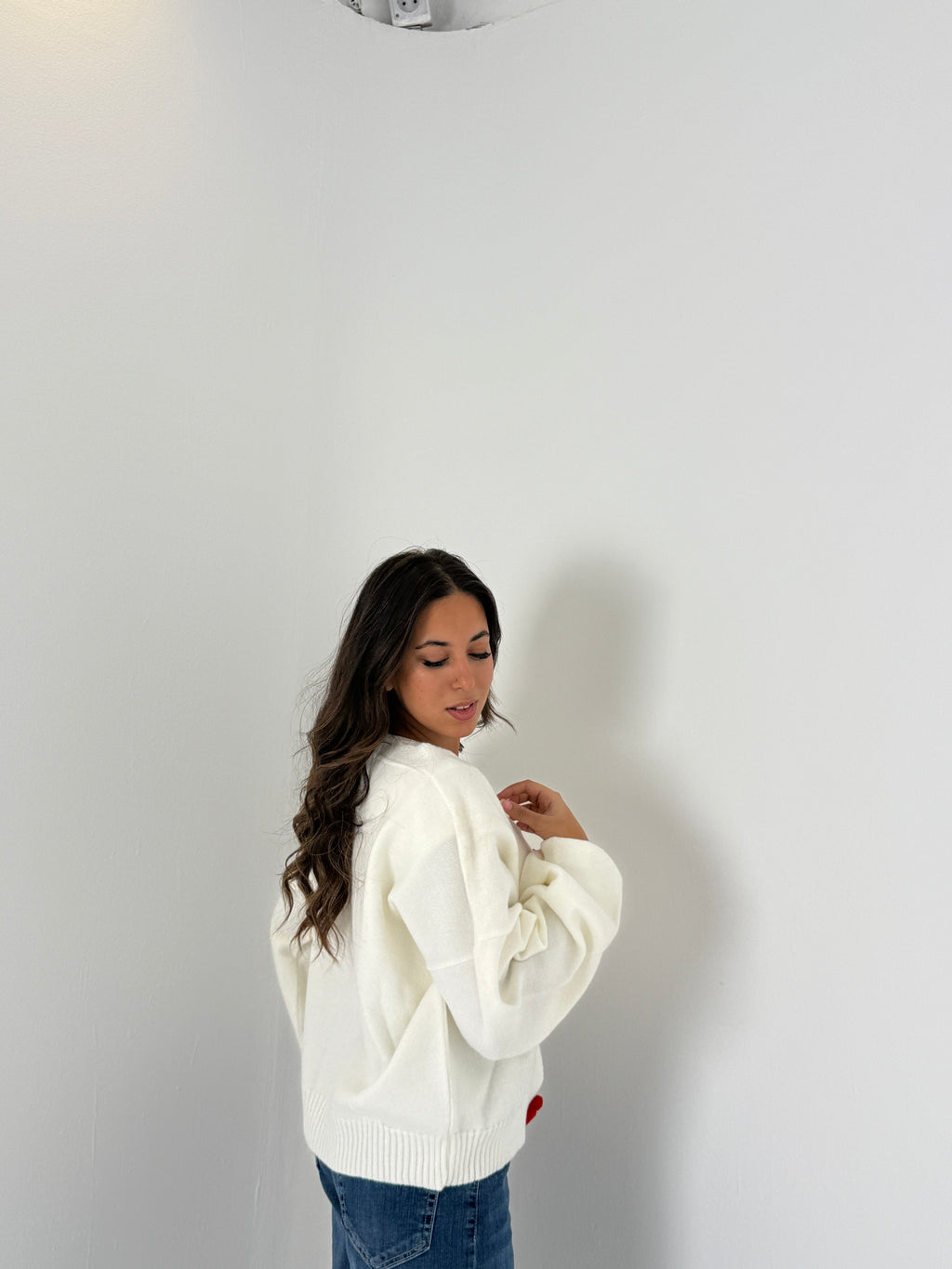 Red Knit Sweater Jacket